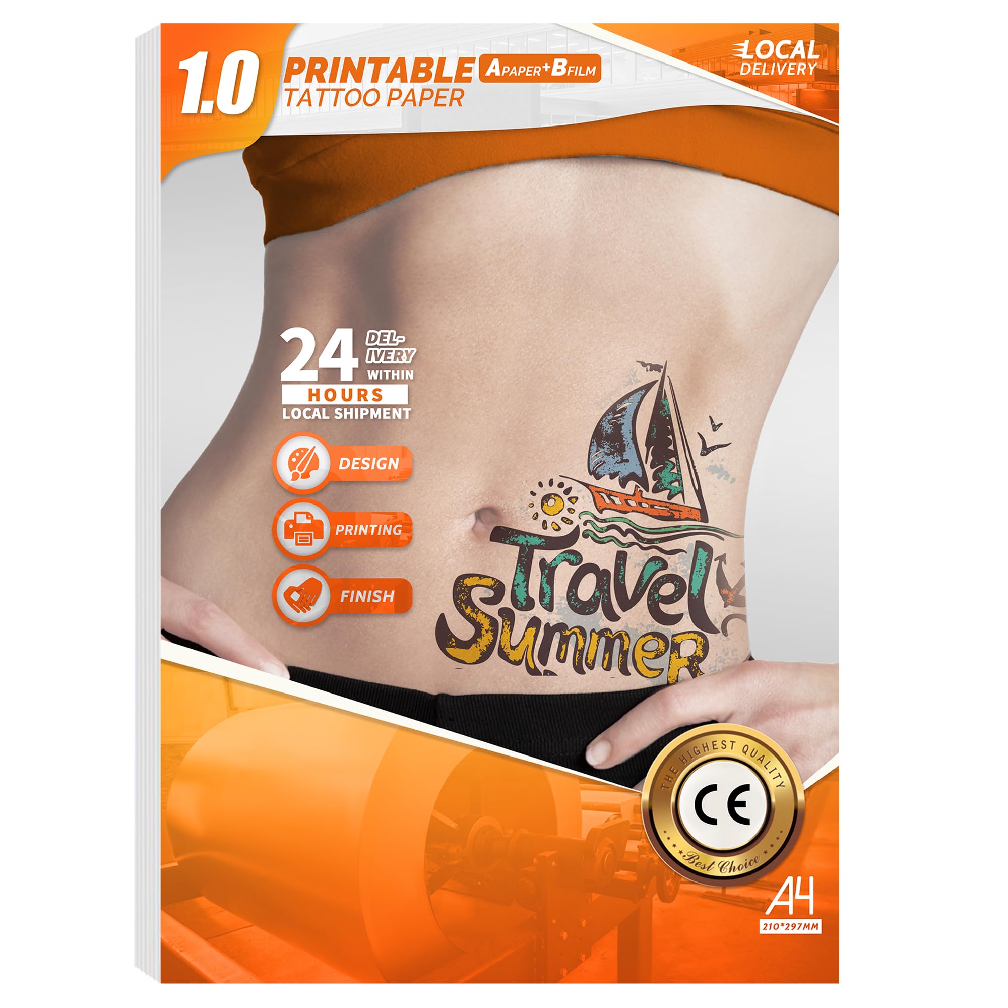 Tattoo Transfer Paper, 10 Hojas Papel de Transferencia de Tatuaje, A4 Papel de calco para tatuajes Papel Hectografico Papel Calco de Carbón para Tattoo impresora
