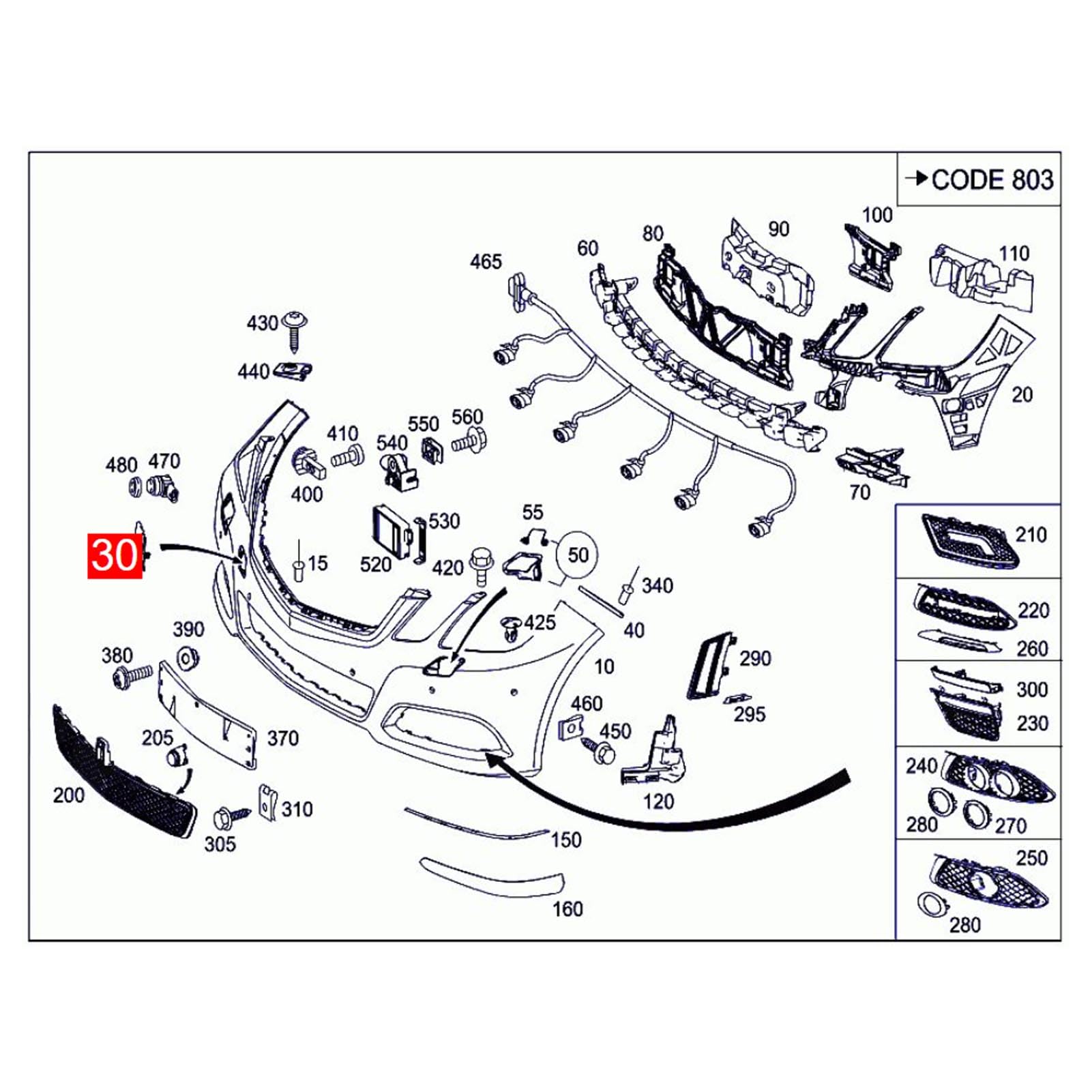 Couvercle De Crochet De Remorquage Pour Mercedes Classe C W212 AMG Line (2009-2013) | Noir ABS | Référence A2128850126 - 5