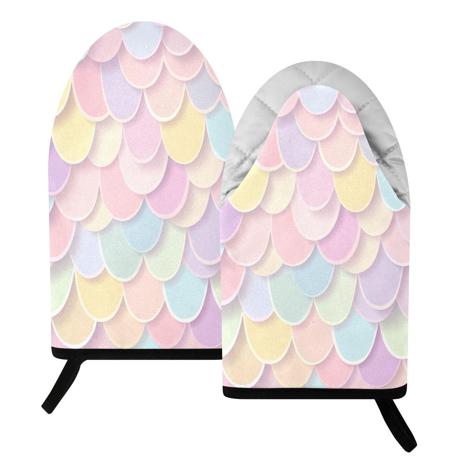 BURSTDDY Scales Oven Mitt,Heat Resistant Kitchen Mitts for Cooking