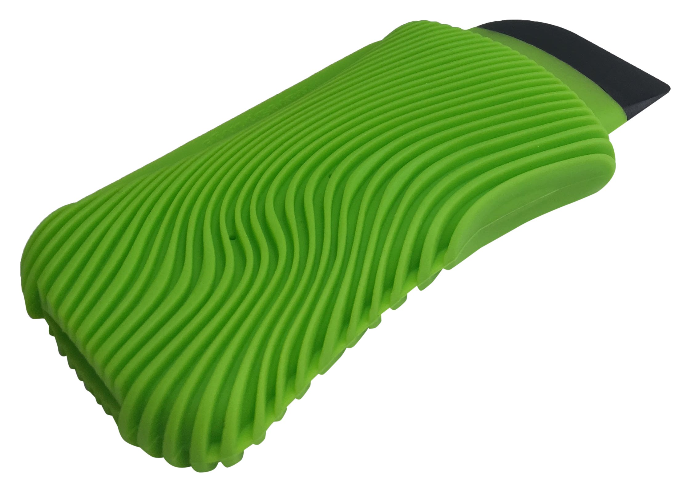 FusionBrandsWaveSponge Silicone Scraper, Squeegee & Scrub Sponge, Green