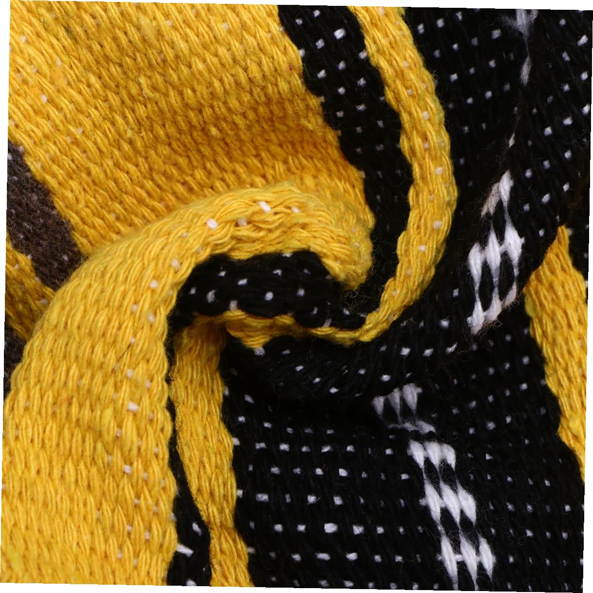 Coperta Messicana Intrecciata per Yoga e Divano in Poliestere e Cotone, Spessa e Vibrante, per Soggiorno e Ufficio, Coperta Multifunzionale Color Giallo