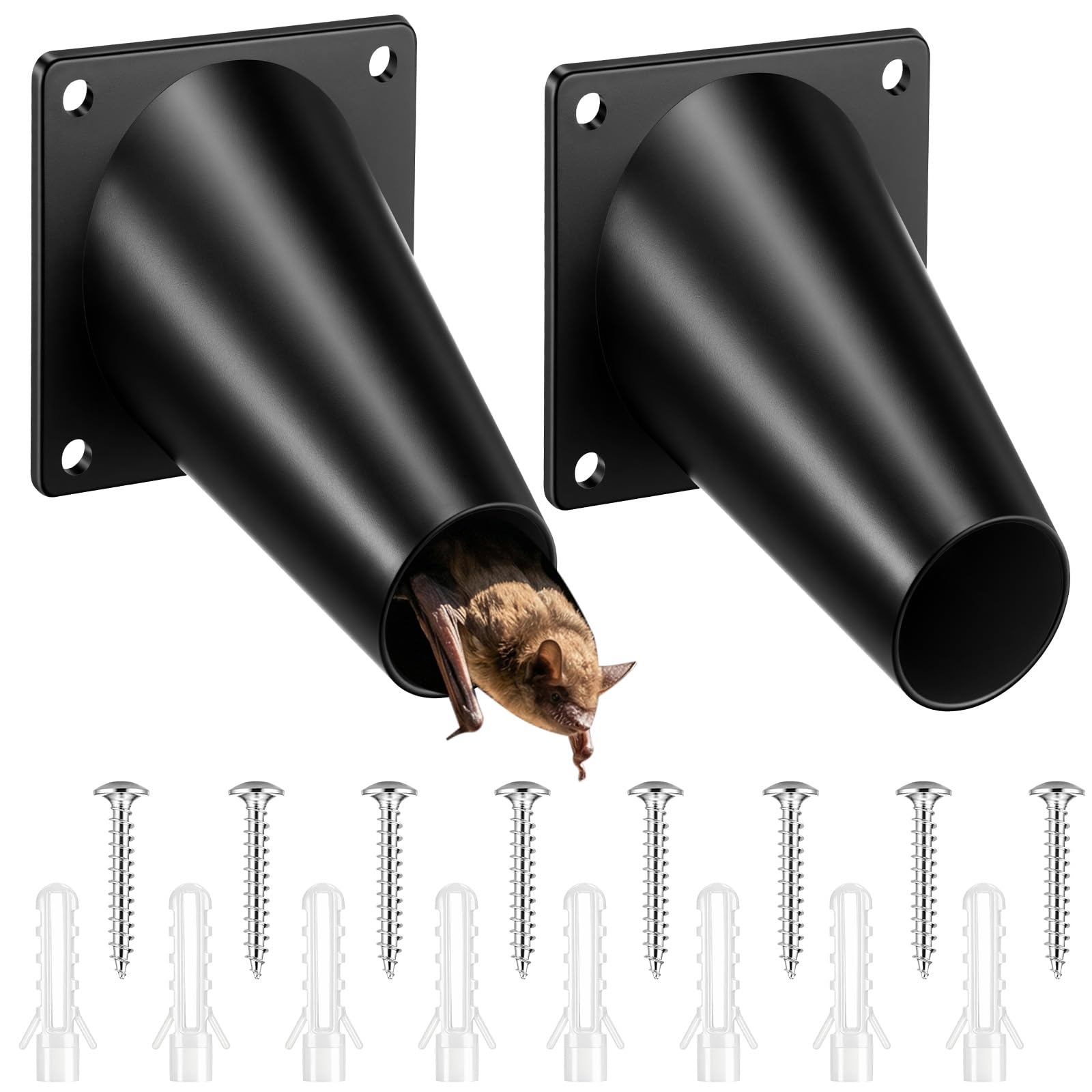 Mysora 2 Pack Bat Exclusion Cone Reusable One Way Bat Door Excluder Removal Device Bats Trap for Attic and Roof, Humane Bats Removal Tool for for Residential and Commercial Buildings