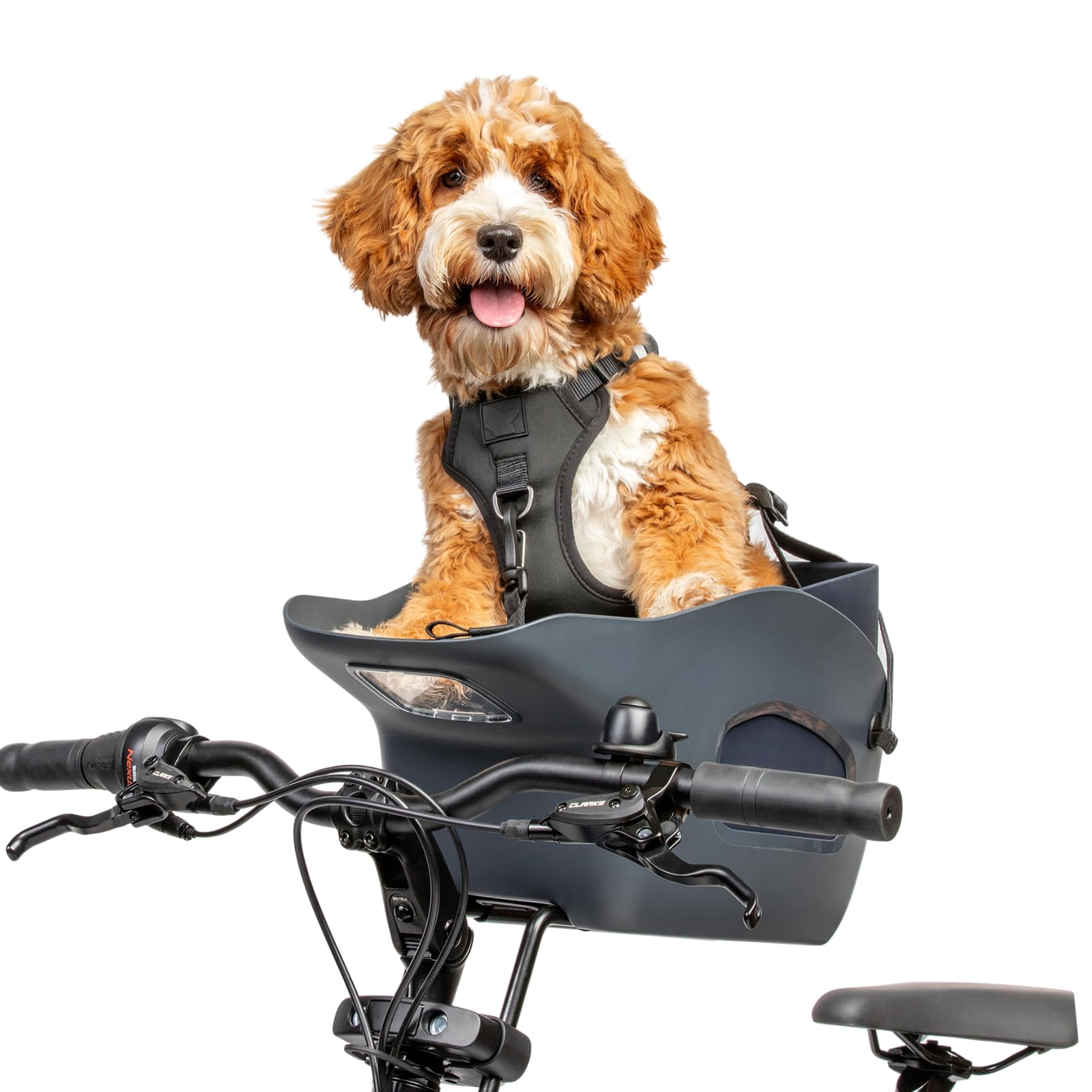 Fahrradkorb Hund Vorne bis 12 kg - Hundekorb Fahrrad E-Bike - Grau M