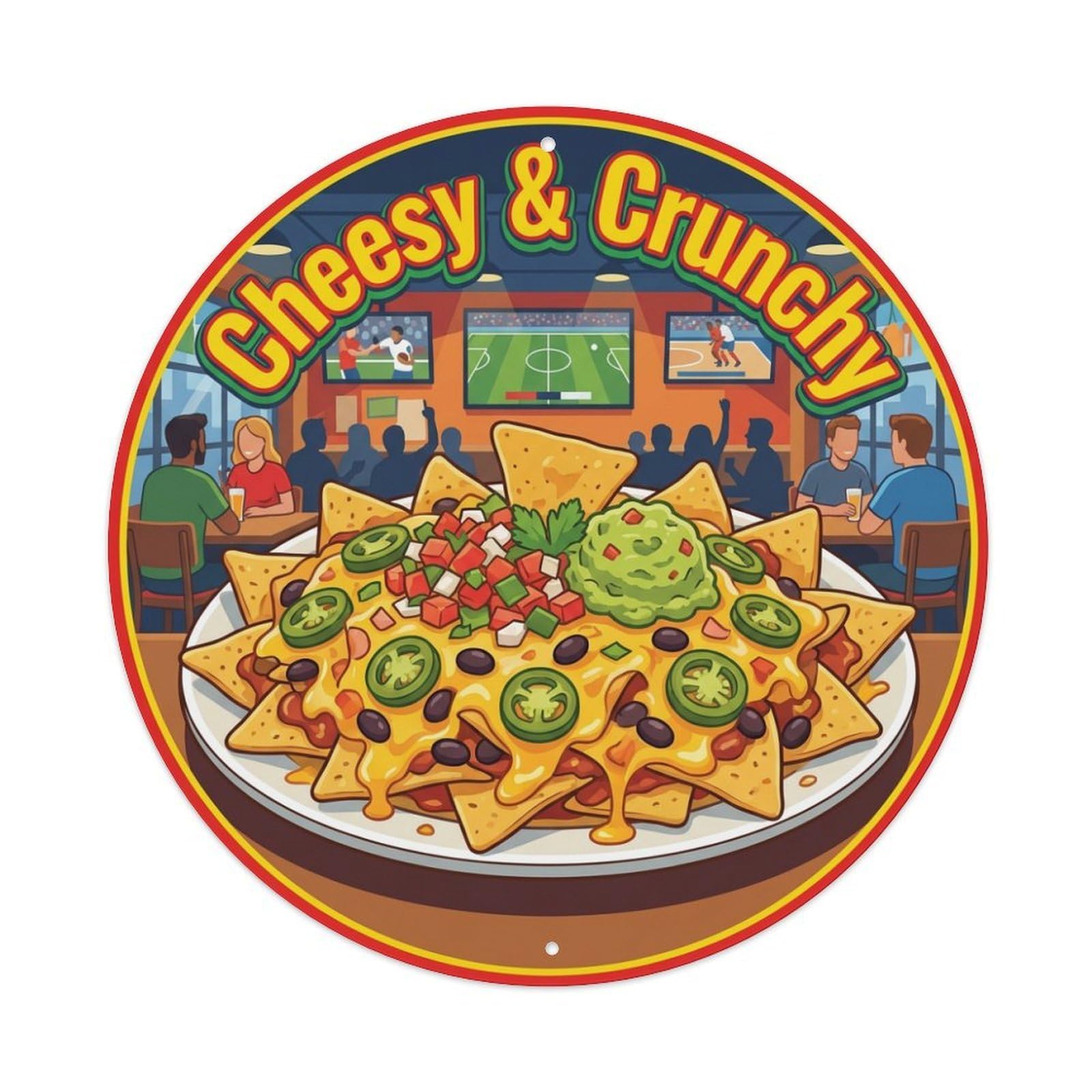 Metal Tin Sign Nachos Loaded Gourmet Food