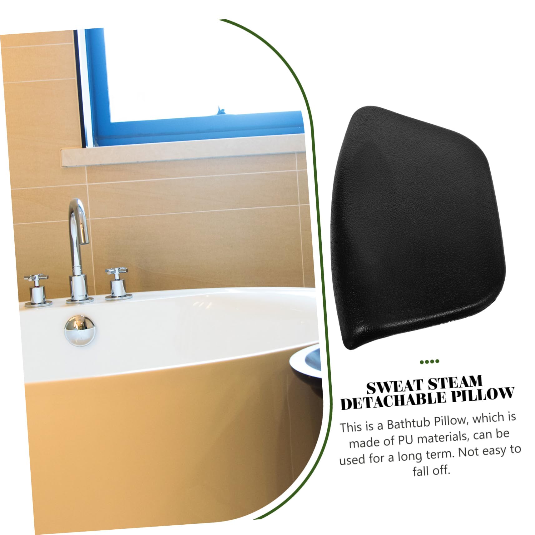 4piezas Almohada Ergonómica Cojín De Reposacabezas para Bañera Almohada De PU Desmontable para Relajación Casa y SPA