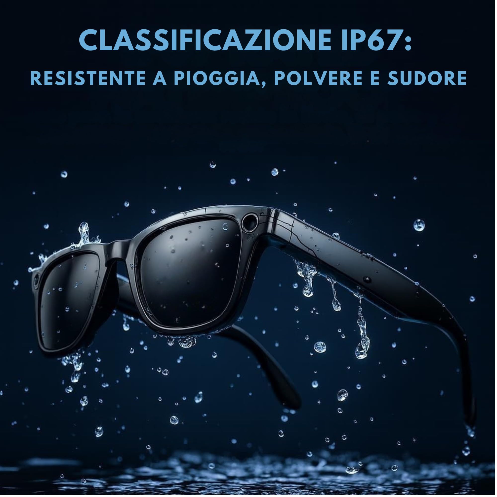 smartia – Occhiali da sole Intelligenti con Fotocamera, Modello 2026 e App in Italiano, Occhiali Bluetooth Suono Hi-Fi, IA GPT integrata da Voice e Protezione UV al 100%, Fotocamera da 8 MP Full HD