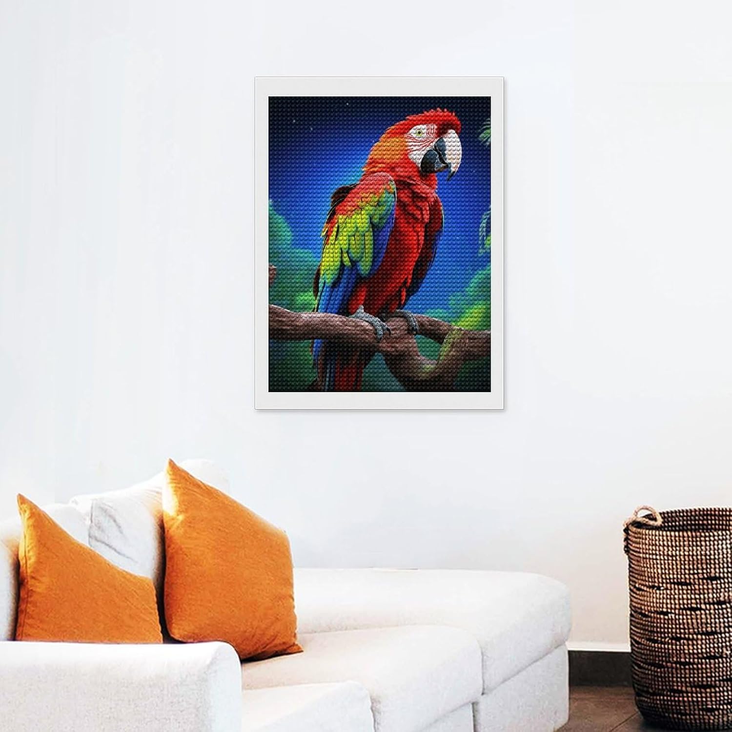 YKLBV Diamond Art Kits for Adults Diamond Painting Kits for Adults DIY Paint with Round Full Drill Diamonds Paintings Parrot Gem Art for Home Wall Decor Gift