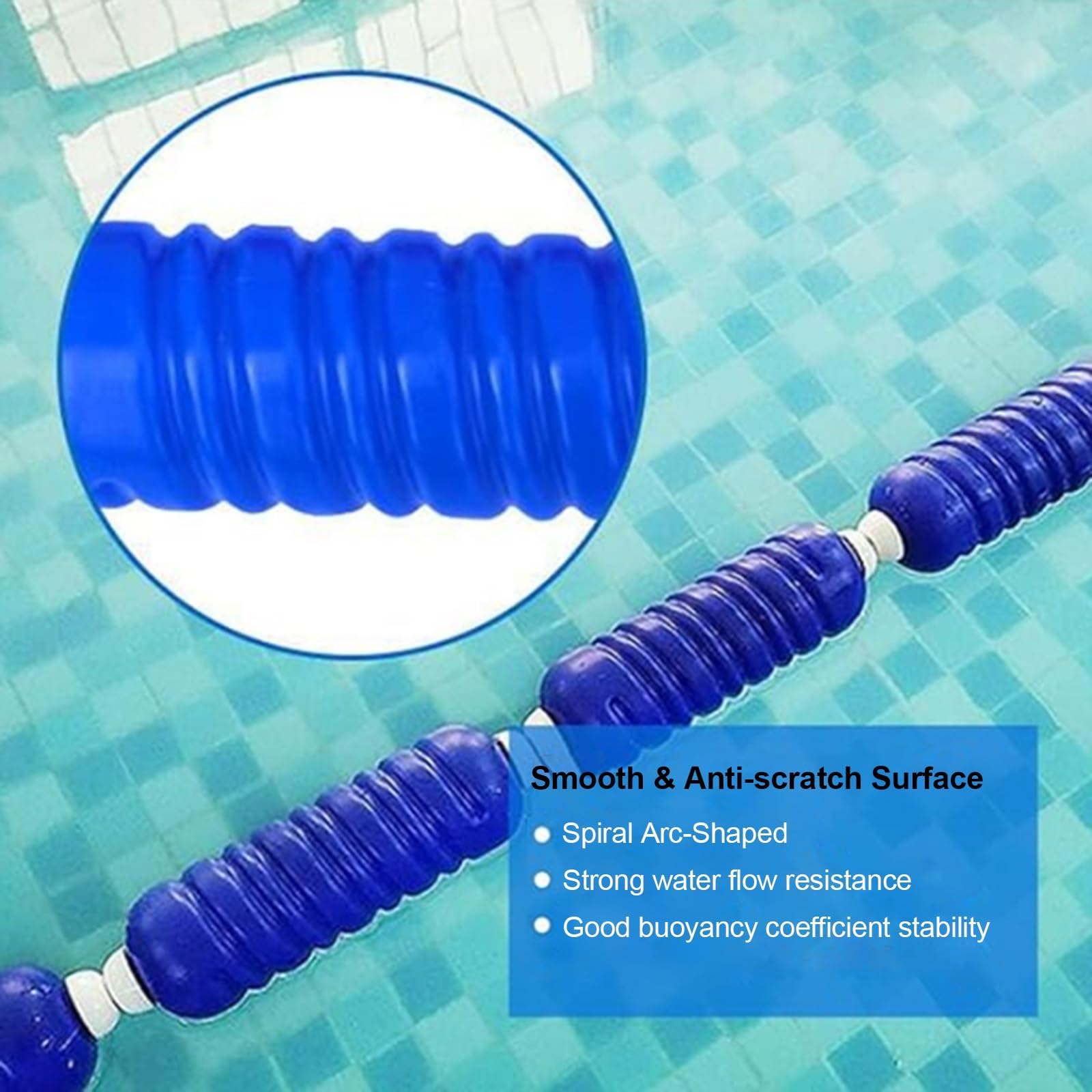 QINGYAN Sicherheitsseil Mit Schwimmenden Bojen, Trennleine, Absperrung Gefährlicher Bereiche, Wettkampf-Trennleine Mit 2 Haken(6cm Diameter,10m)