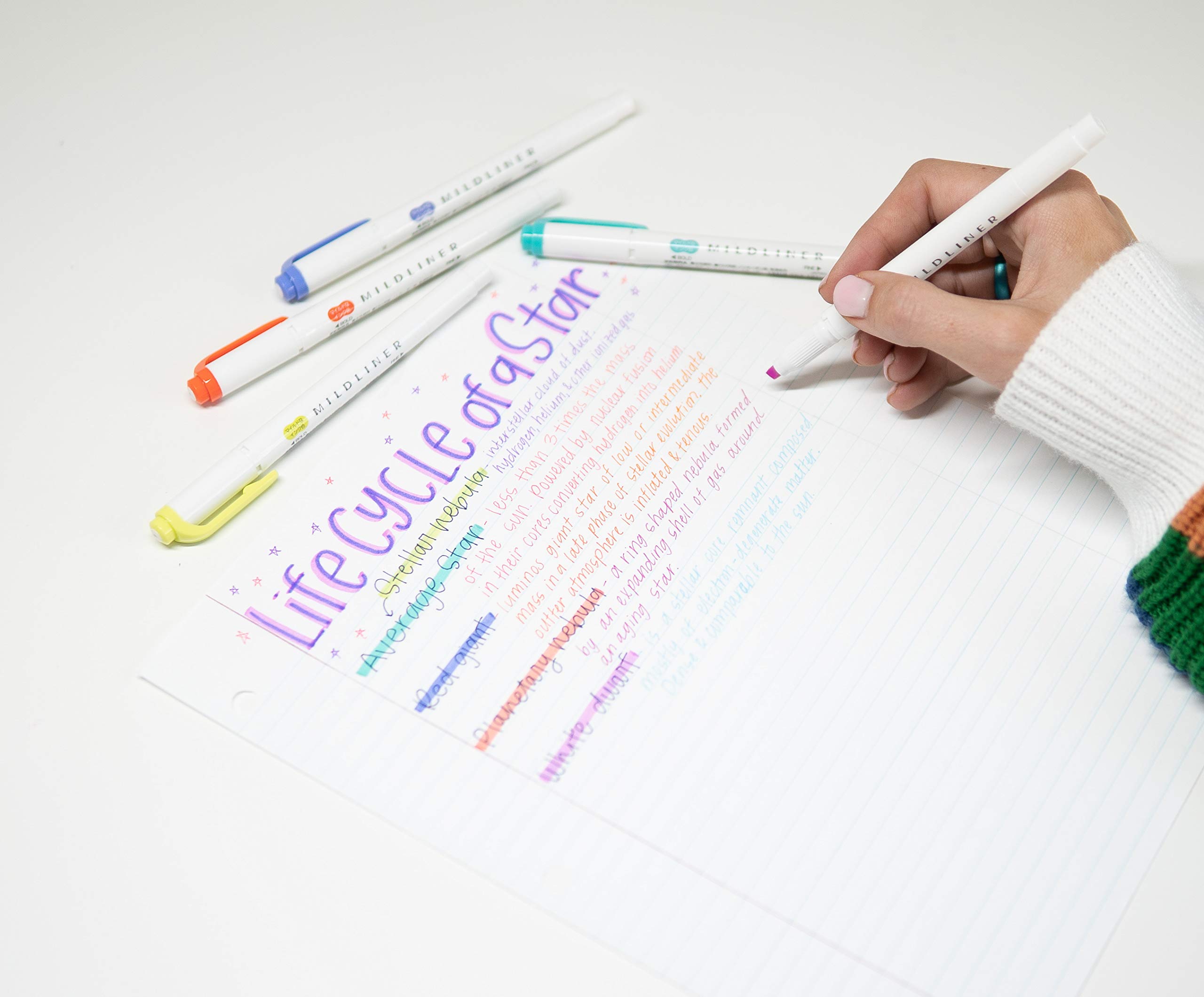 ZEBRA PEN Mildliner Double Ended Highlighter Set Broad and Fine Point Tips, 5 Pack, Assorted