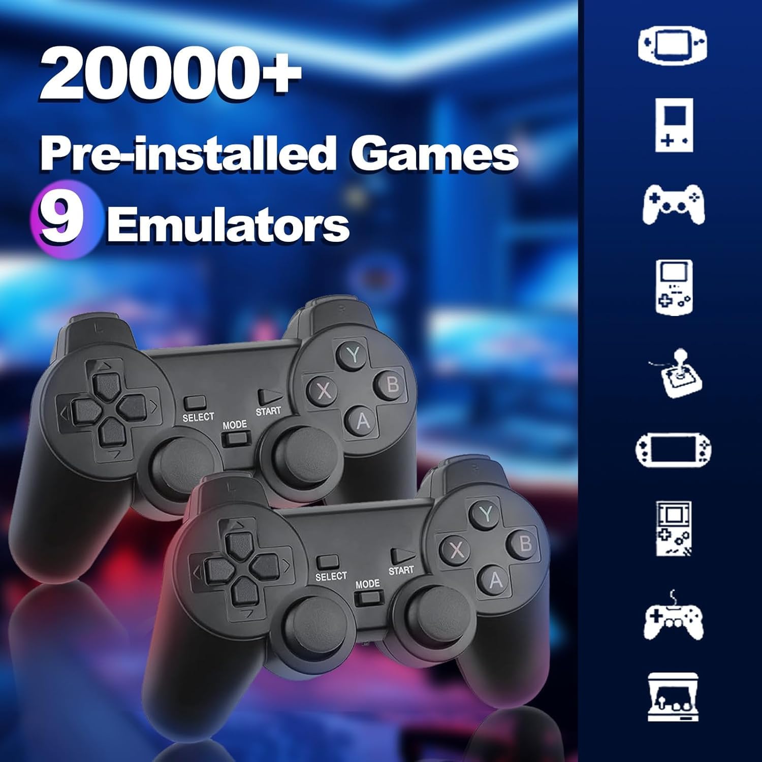 CRUPED 2025 Retro Game-Stick, Revisit Classic Games with Built-in 9 Emulators, 20,000+ Games, 4K HDMI Output, and 2.4GHz Wireless Controller for TV Plug and Play 2
