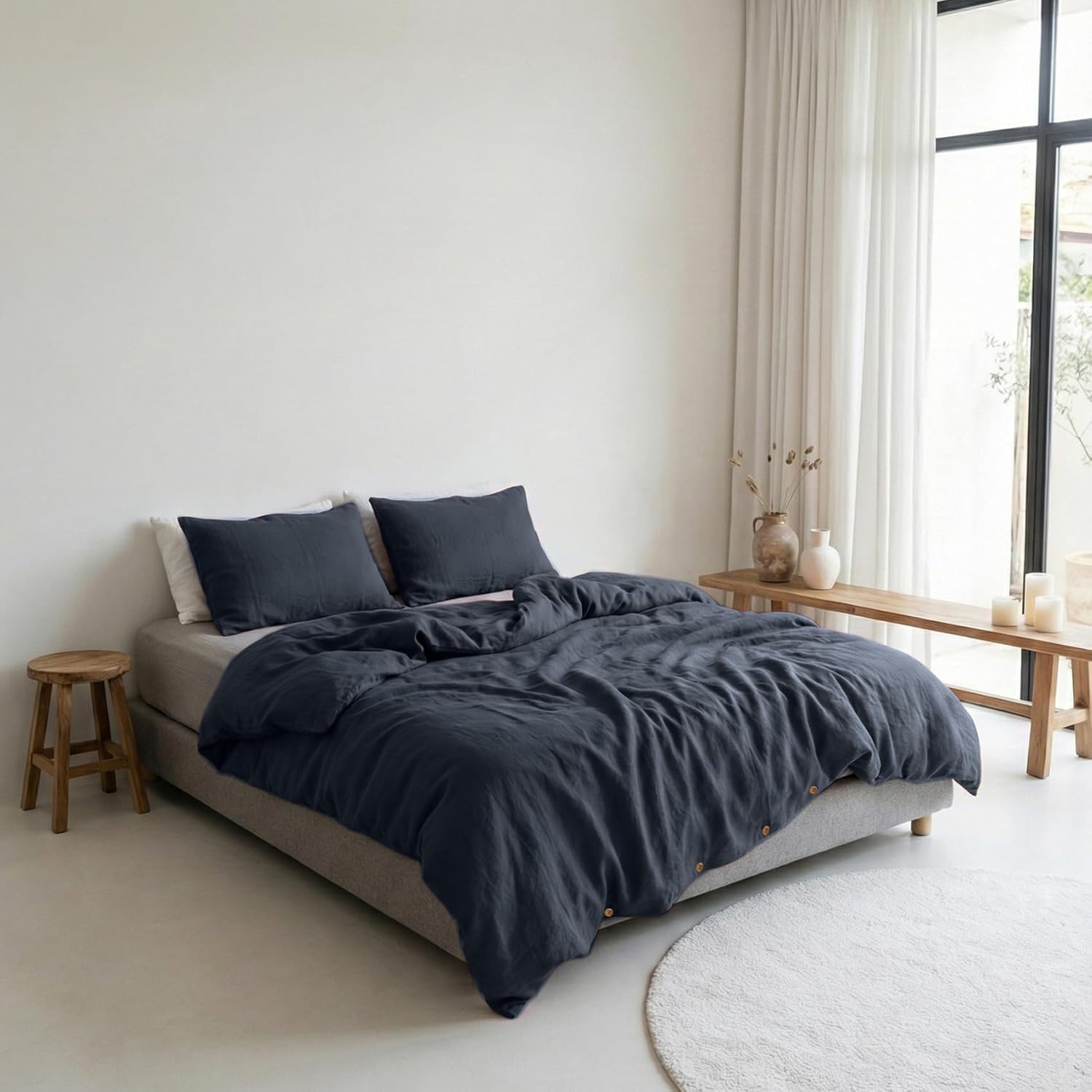 %100 Cotton Breathable Duvet Cover, 2 Layer Muslin Duvet Cover (Green, Full - 80x90 inches - 200x228 cm)