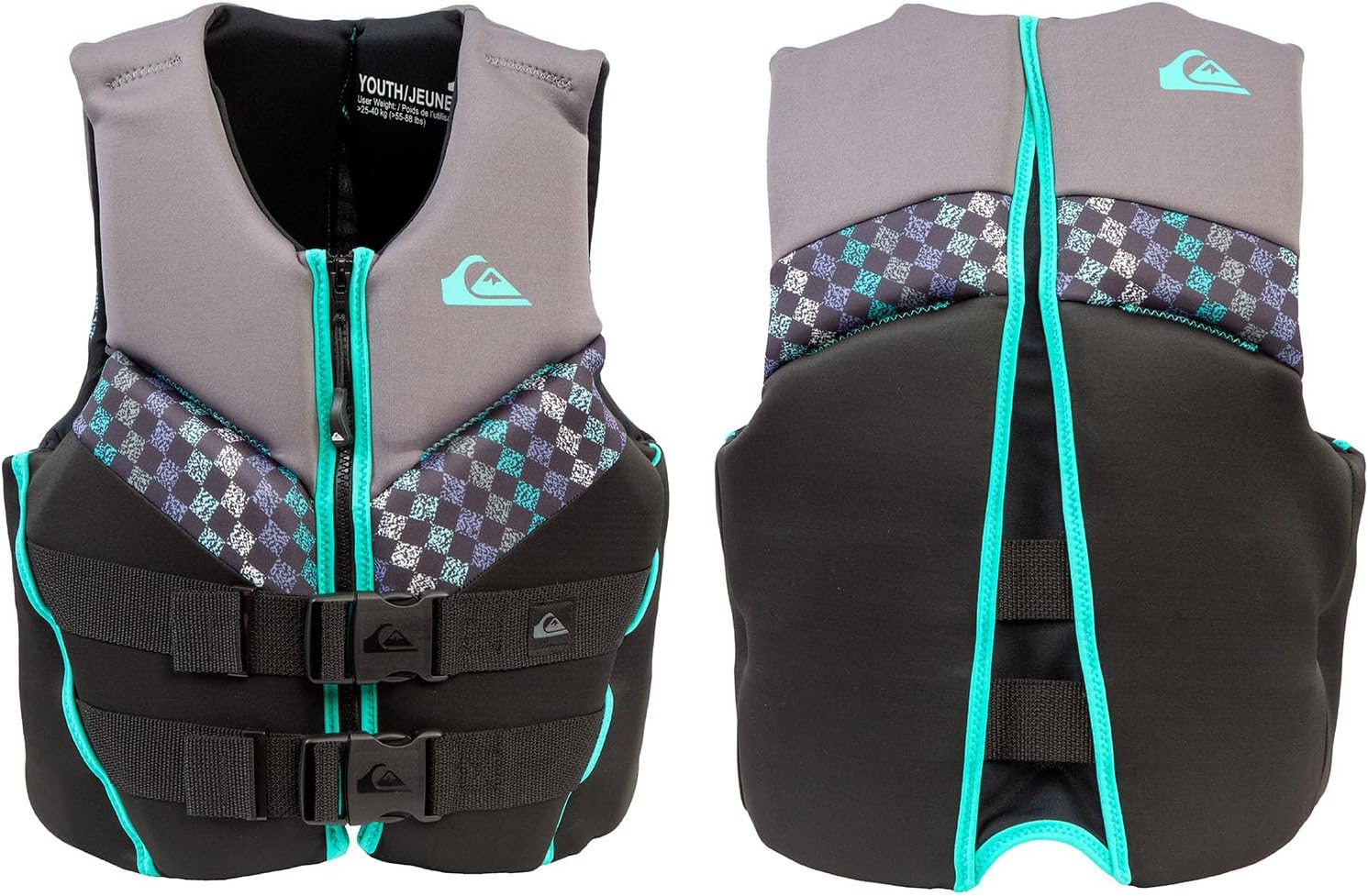 QUIKSILVER Life Jacket for Youth/Kids/Toddler, USCG and Transport Canada Approved Type III PFD, Evoprene Life Vest for Boating Kayaking Paddleboarding Fishing Watersports