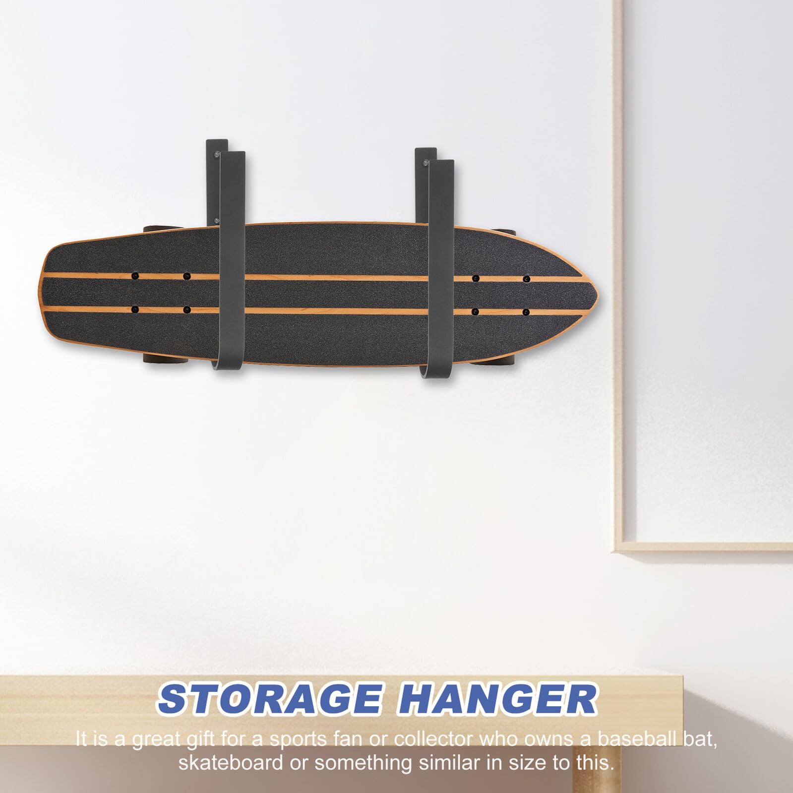 HEMOTON Portaesquís de Pared Soporte Metálico para Esquís y Snowboard Ganchos de Almacenamiento Multifuncionales para Sala de Estar