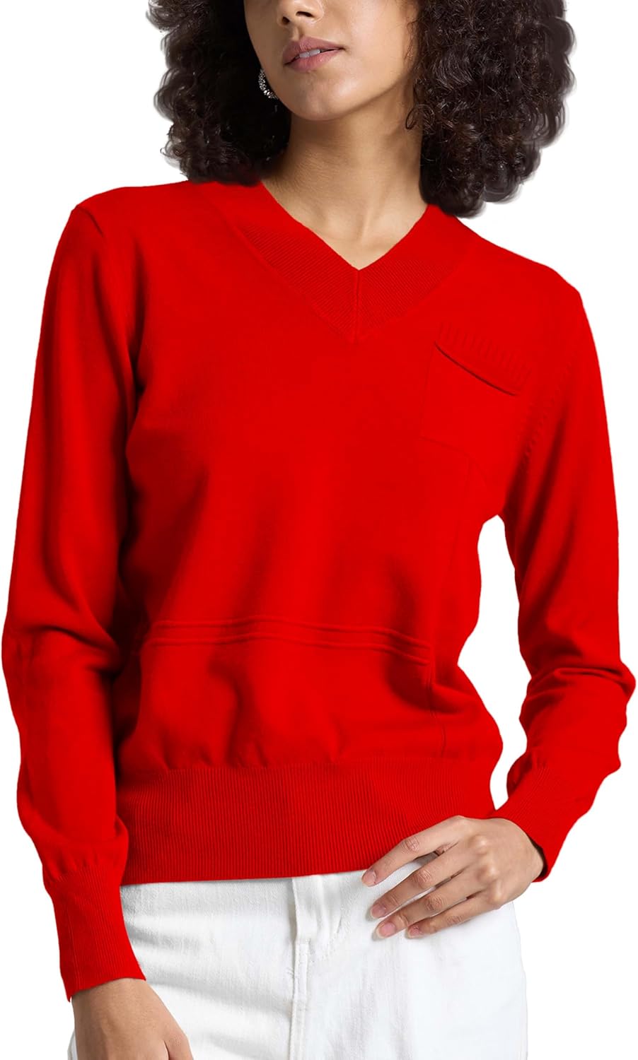 Women's Fall Pullover Long Sleeve Crew Neck Casual Ribbed Knit Lightweight Soft Sweater Top