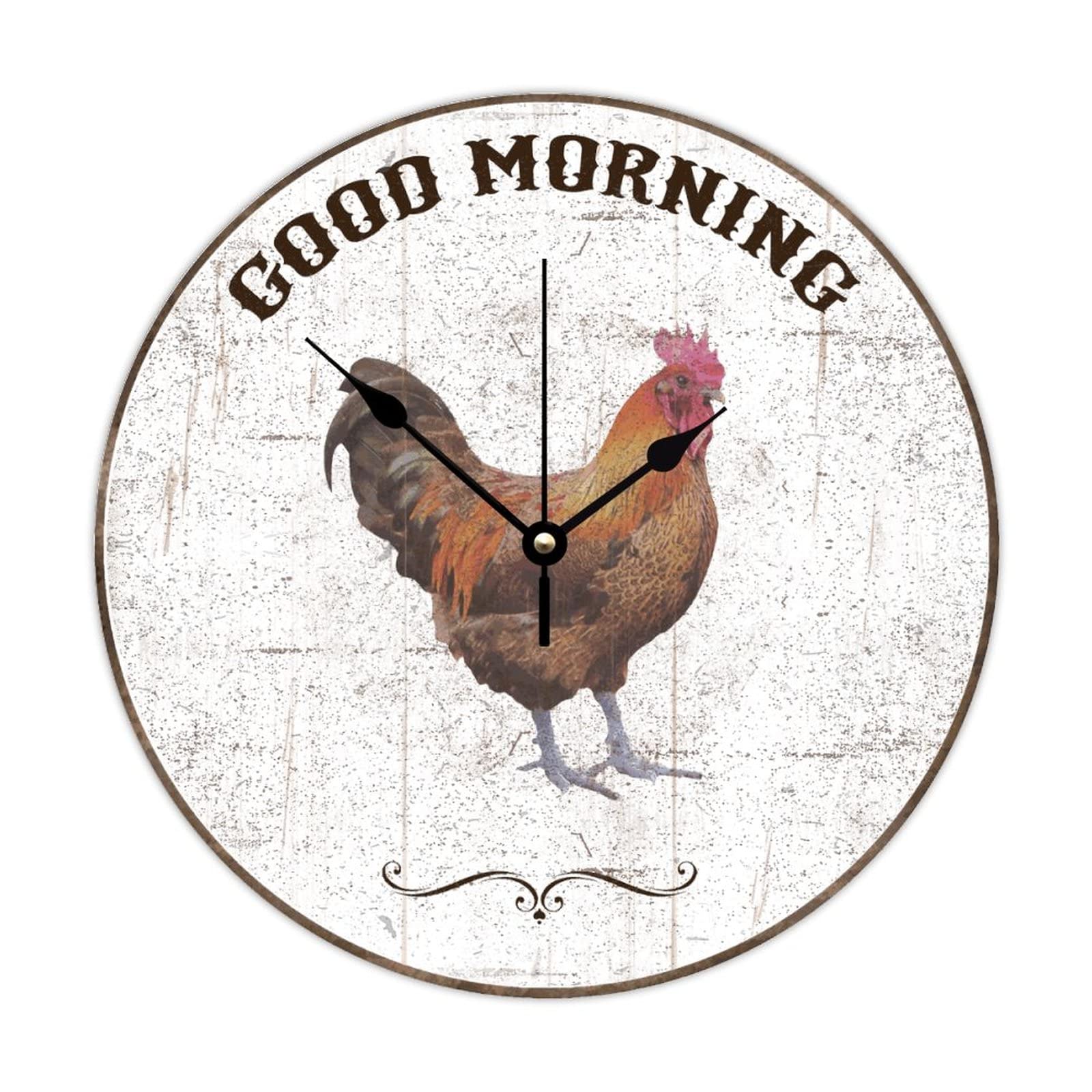 Horloge murale en bois coq grand cadran lisible pour rompre la monotonie des murs blancs