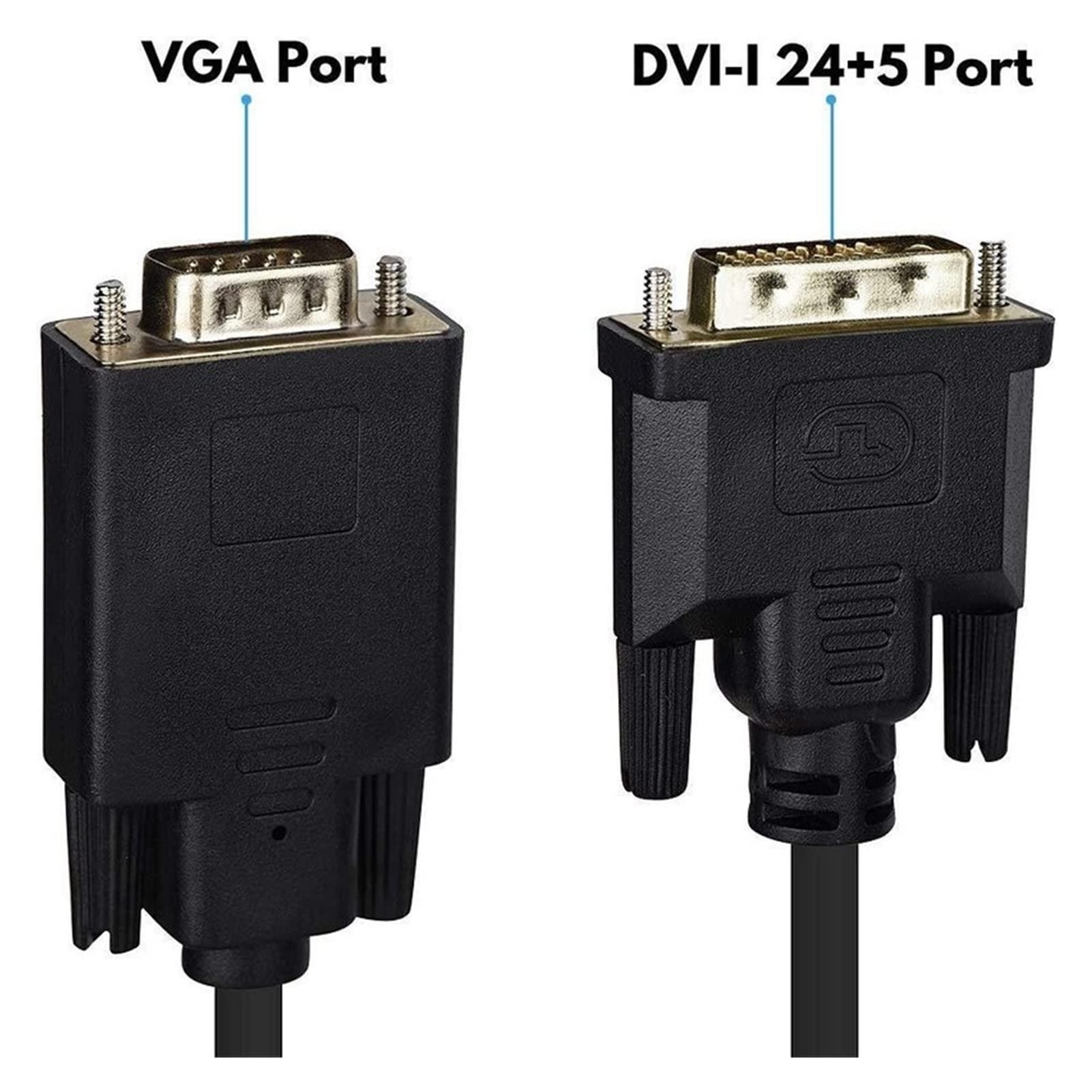 Kabel wideo 1.8m. DVI 24 + 1 Szpilka do VGA 1. 5 pinów kabel do połączenia PC. Projektor ekranu monitora i telewizja Ekran Dvi. Kabel do VGA. Kabel