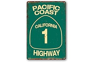 Vintage Tin Sign Pacific Coast Highway Signs California Decor Abbey Street Road...