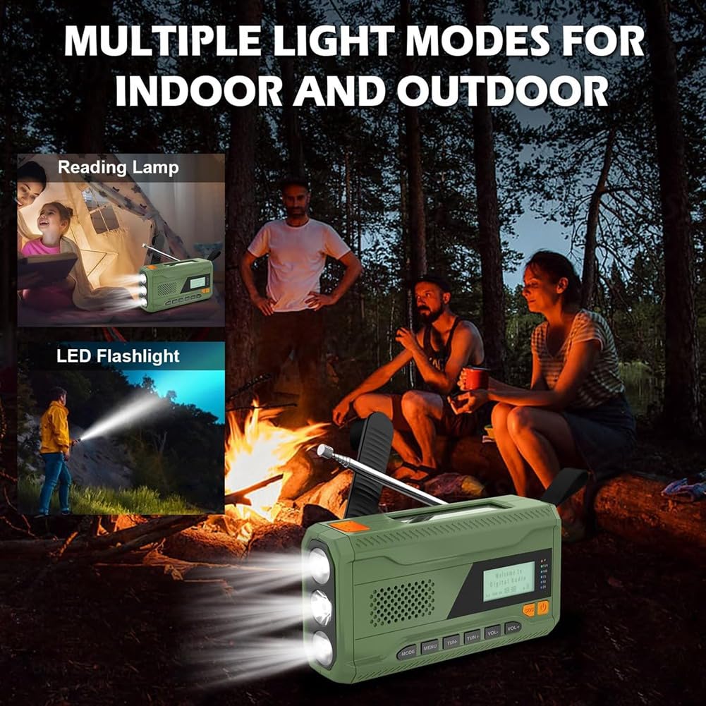 Mini korba ręczna radio Bluetooth +//radio FM 4500 mAh zasilane energią słoneczną radio awaryjne z latarką LED, alarm SOS