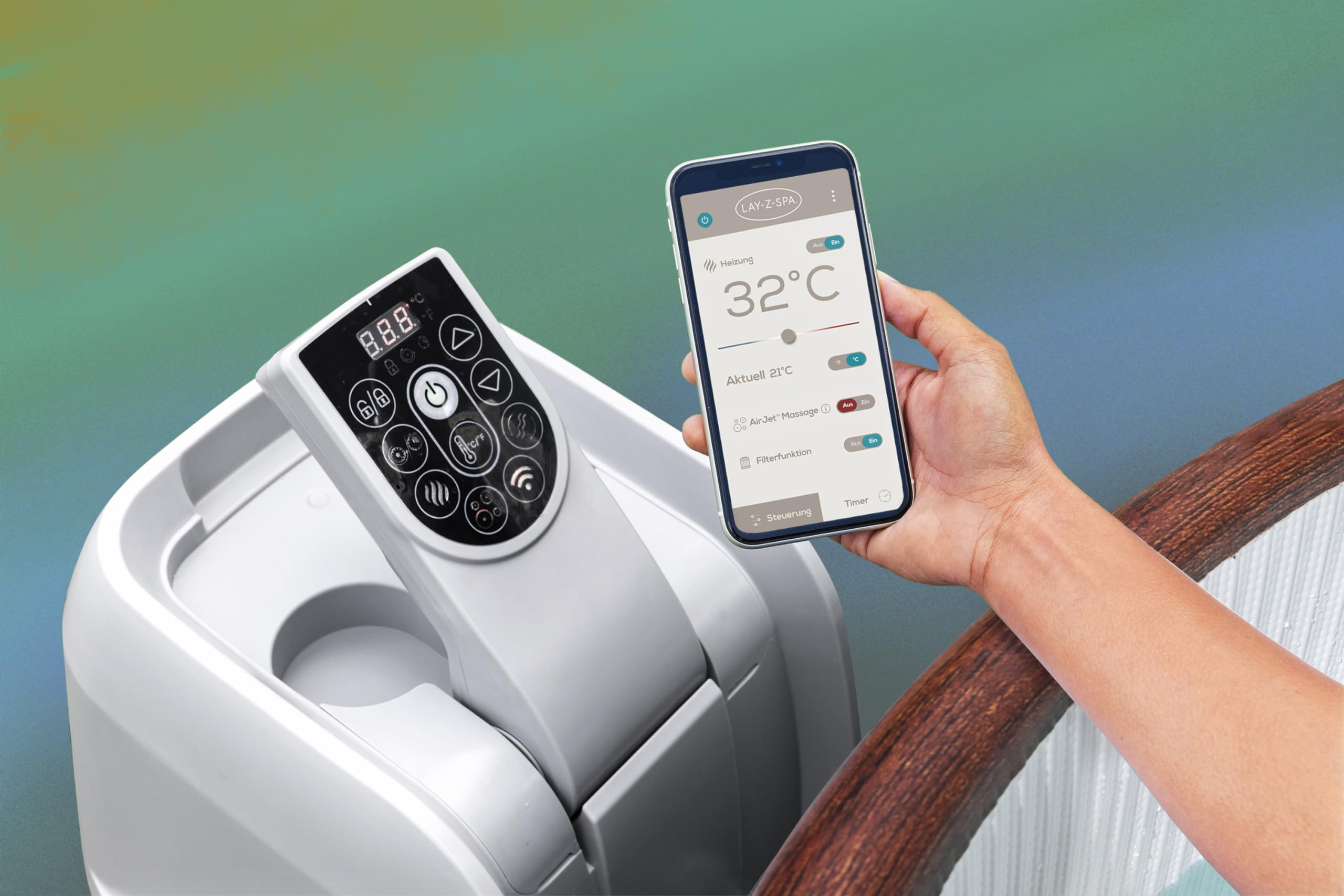 BESTWAY SPA Hinchable Lay-Z-SPA Helsinki Smart Ø180x66 cm Marrón