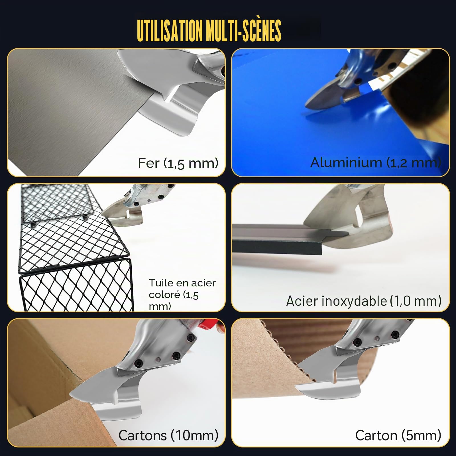 Cisailles électriques sans fil pour batterie Milwaukee 18V, cisaille à tôle sans balais de 300N.m, épaisseur de cisaillement max. 2mm pour tôle, moquette, cuir, métal