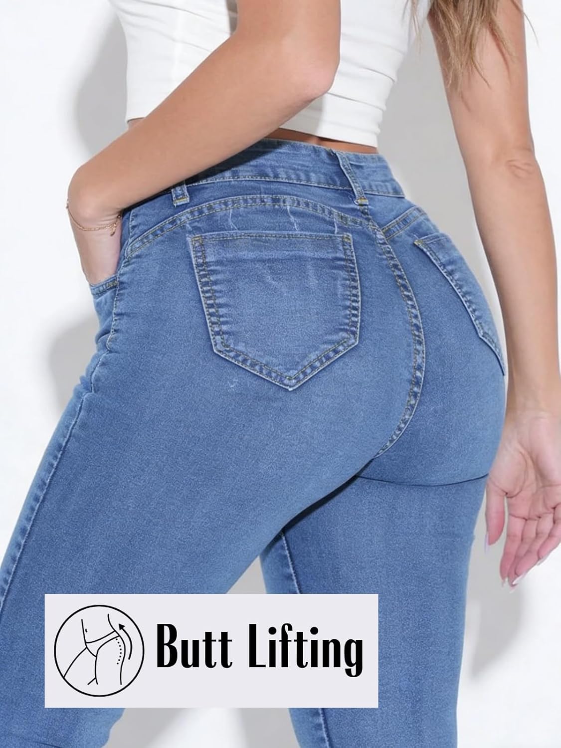 Butt Lifting Flare Jeans for Women Stretchy Bootcut High Waist Curvy Jeans Trendy Bell Bottom Wide Leg Denim Pants