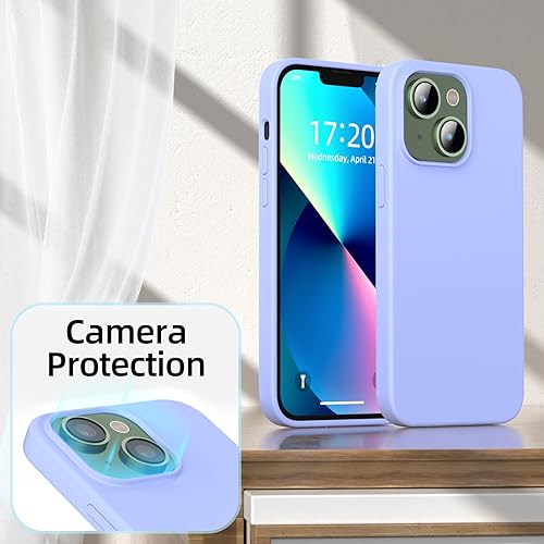 Miniatura 4 de Funda para iPhone 13, funda de silicona líquida, protección de cuerpo completo de grado militar, forro de microfibra resistente a los arañazos,