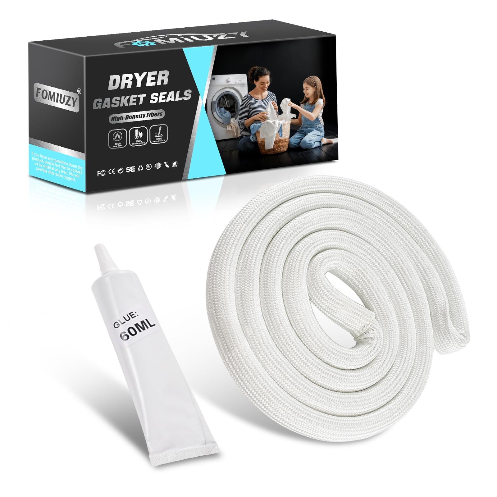 W10906683 Dryer Door Seal & Glue Fit for Whirlpool Kenmore Crosley Admiral