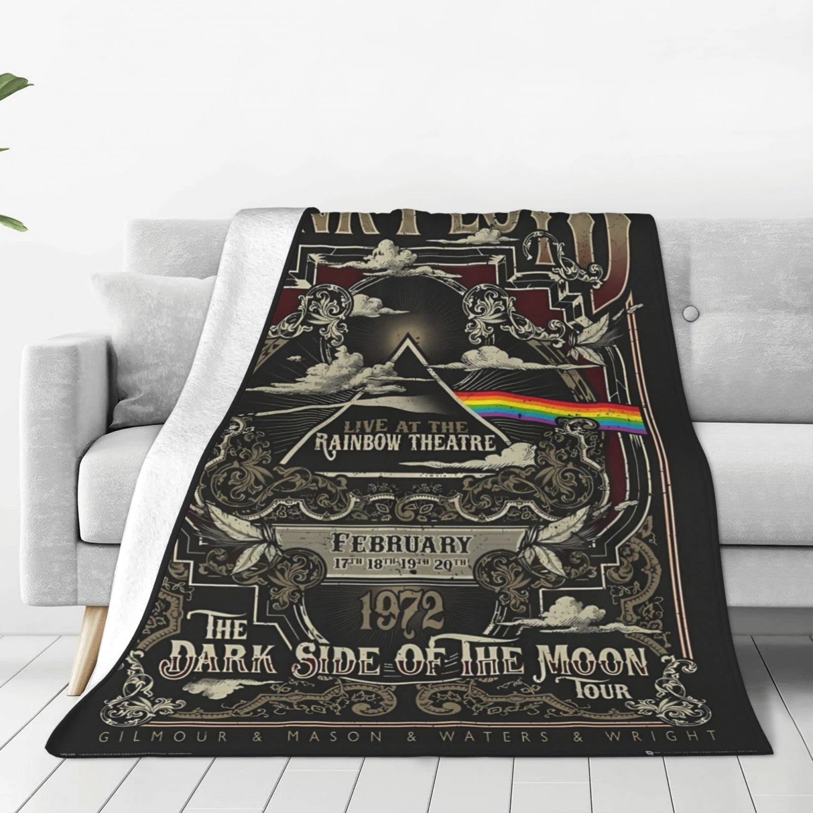 Ezkyztlw As Pic Pink Rainbow Floyd Fleece Blanket Lightweight Ultra-Soft Micro Throw Blanket For Sofa Couch Bed Camping Travel - Super Soft Cozy Microfiber Blanket 80"X60"