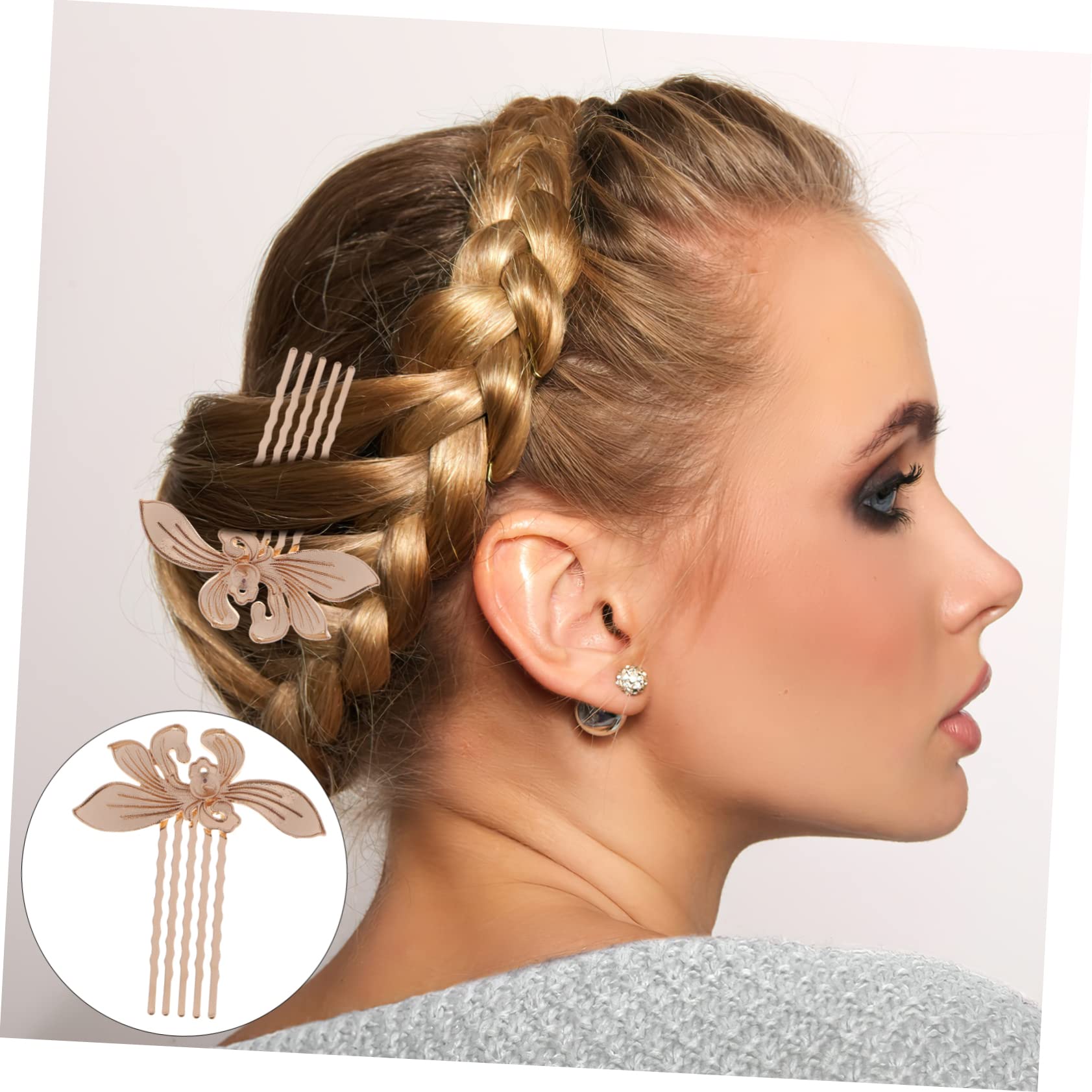 FRCOLOR Lot De 4 Peignes À Cheveux Décoratifs En Métal Rétro À Fleurs Pour Femmes 5 Pièces X 4