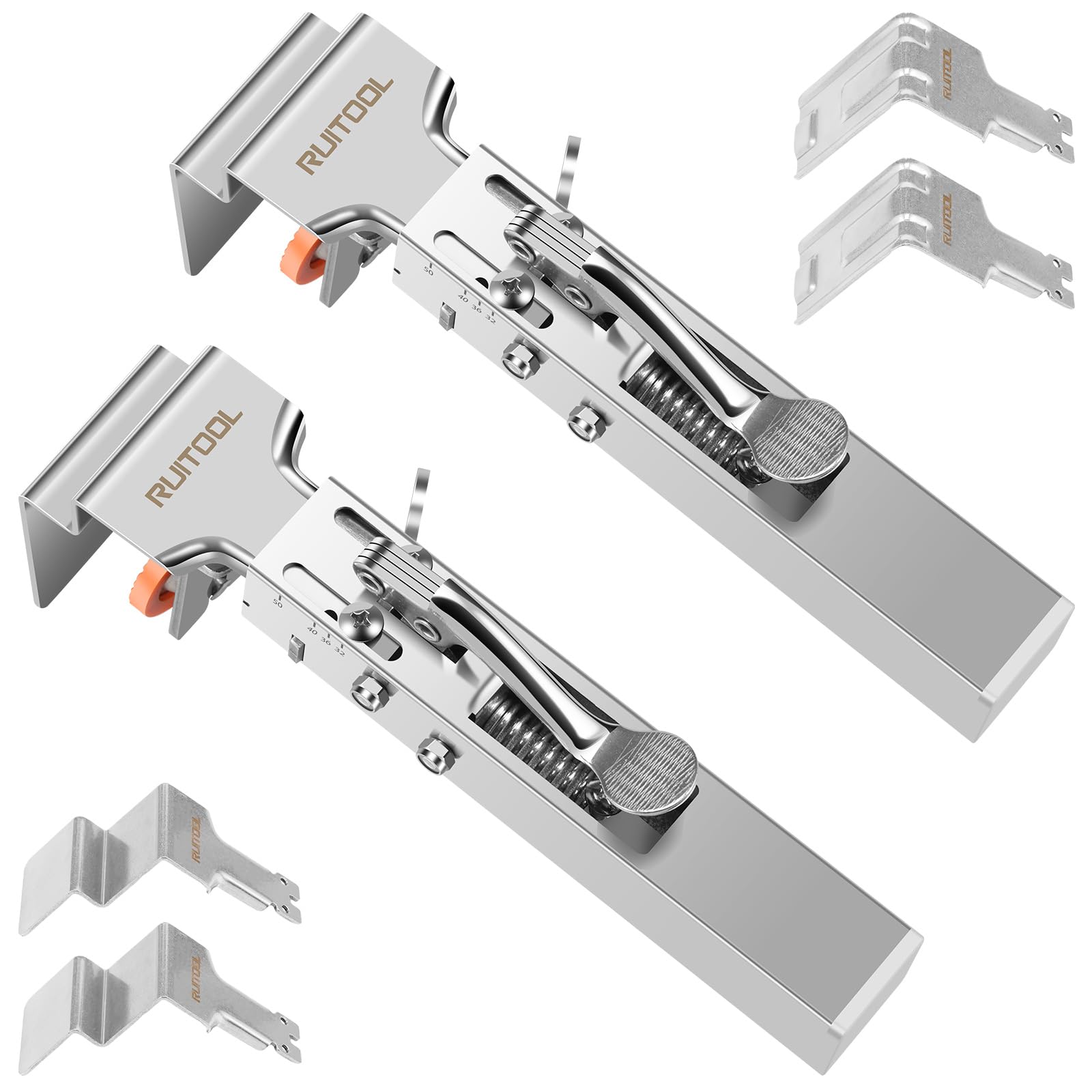 2 Pcs Adjustable Drawer Fixing Clamp, Stainless Steel Drawer Front Installation Clamps, One Touch Fixed Cabinet Installation Clamps for Installing Cabinets and Drawers
