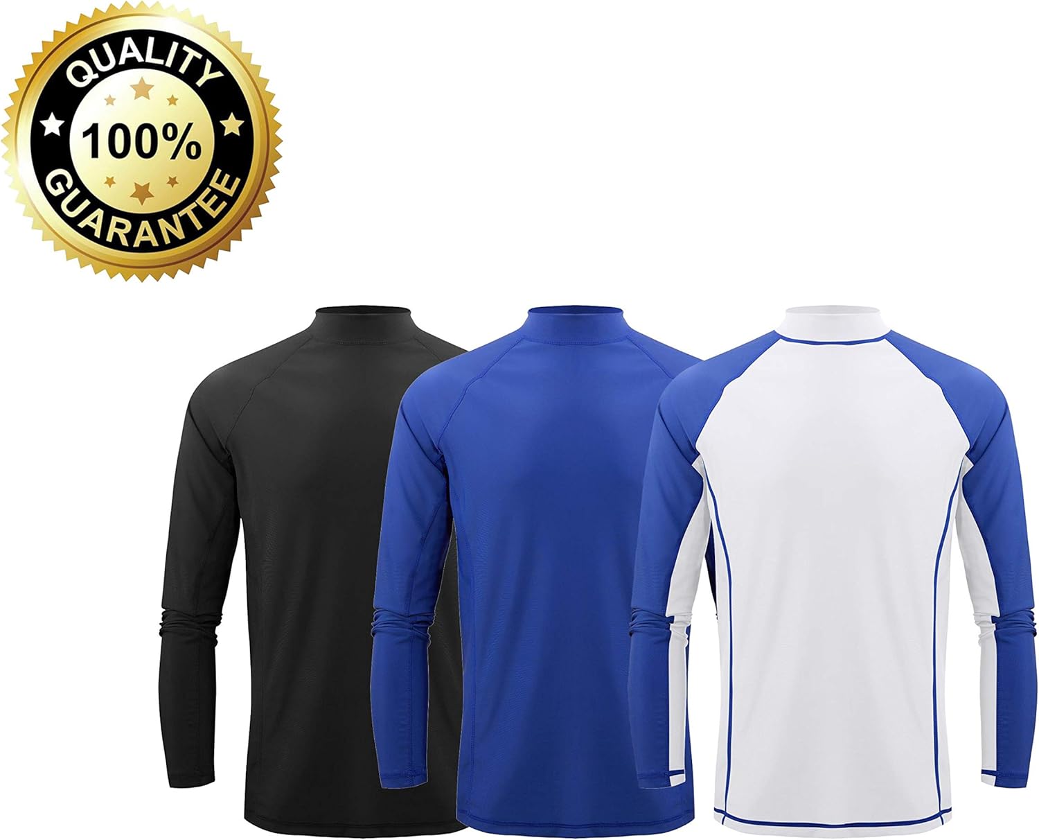 Mens Rash Guard Long Sleeve Surf Shirt Swimsuit - Quick Dry Sun Protection Clothing UPF 50+: Clothing