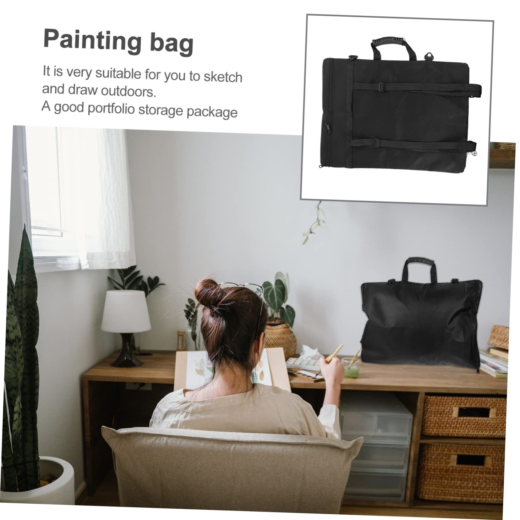 Anneome 2 Stück A3 Zeichenbretttasche aus Canvas Multifunktionaler Künstlerrucksack mit Reißverschluss Aufbewahrungstasche für Zeichnungen Skizzentafeln und Malutensilien Outdoor Malerei