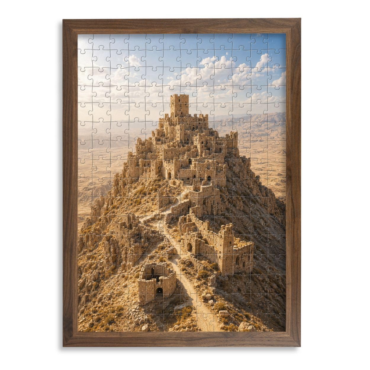 CLAMARO 'PUZZLED' Puzzle Frame for 49.3 x 69.3 cm Puzzle - Puzzle Picture Frame in Walnut Decor - Picture Frame with 30 mm Wide MDF Wood Frame Including Acrylic Glass and Back Panel