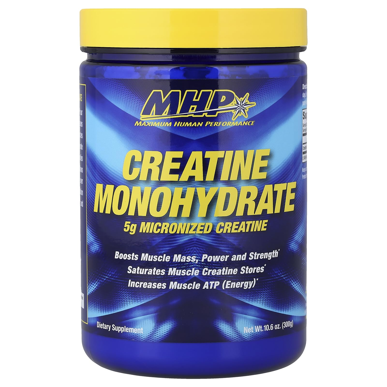 MHP Micronized Creatine Monohydrate Powder, Boost ATP, Increase Strength, 100% Pure, unflavored Creatine for Men & Women, Supplement for Muscle Building and Recovery, 300g