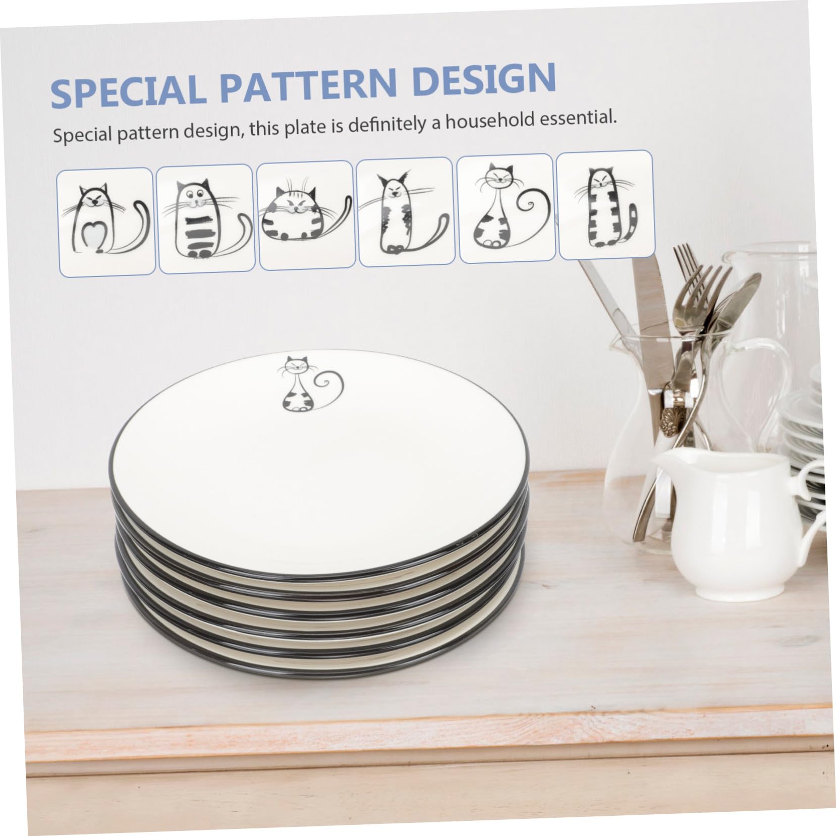 TOYANDONA Set da 6 Piatti in Ceramica Lisci e Lucidi Design Elegante e Forma Semplice, per Famiglie e Matrimoni, e Aspetto Raffinato Stili multipli