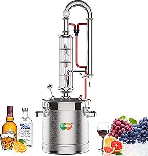 YUEWO 5.8Gal/22Litres Stainless Steel Still Wine Making Kit Water Distiller Home Brewing Kit for DIY Whisky Wine Brandy Gi...