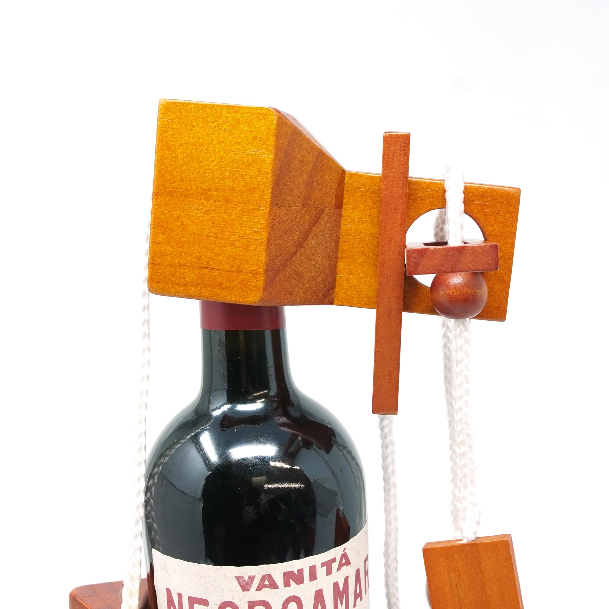 Wine Bottle Puzzle - Premium, Difficult Wooden Brainteaser Puzzle Gift, 7.6 cm x 10 cm - Image 3