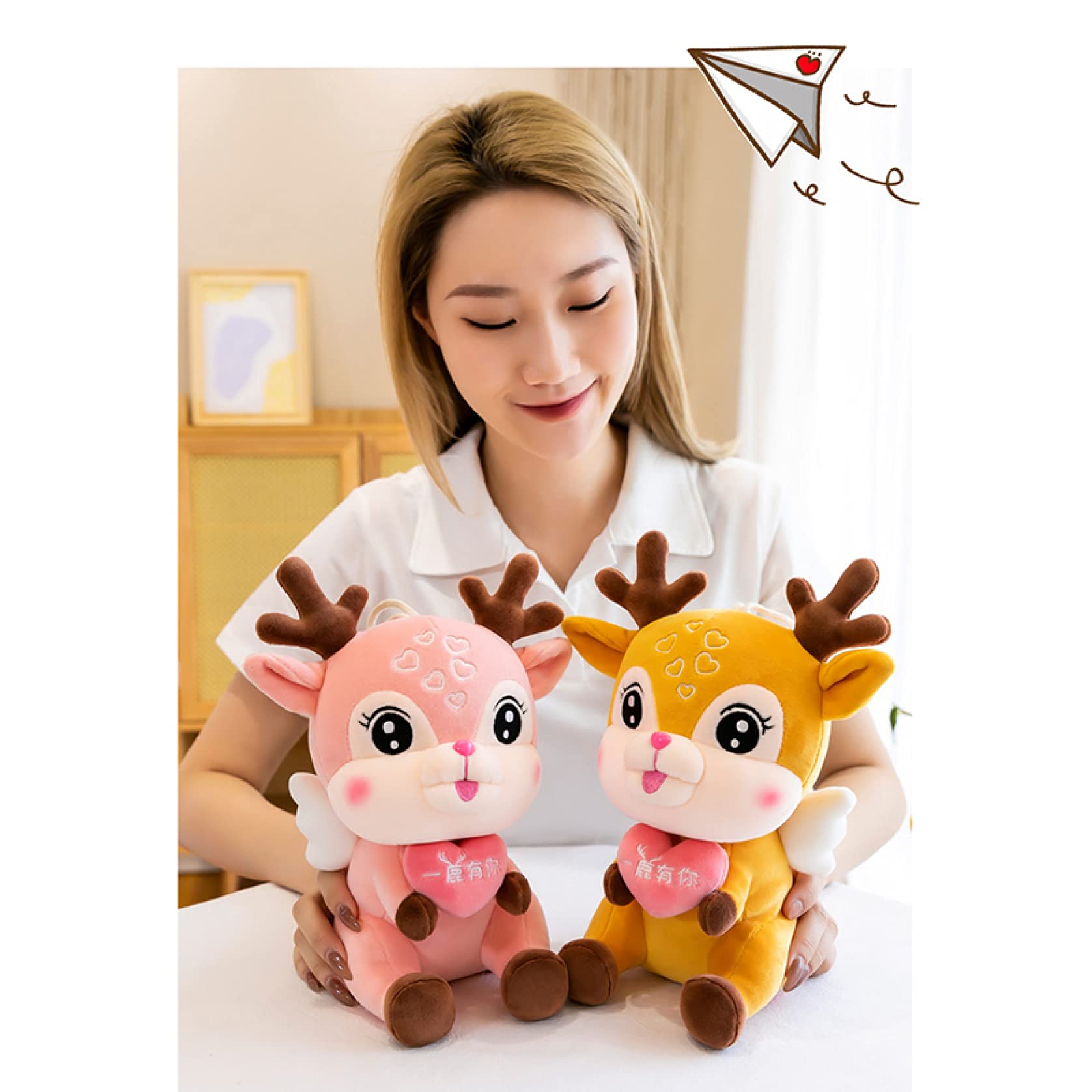 Amazon.co.jp: 鹿ぬいぐるみ 縫い包み 動物ぬいぐるみ シカ