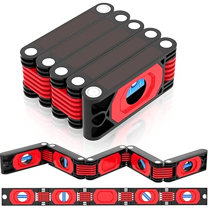 28 Inch Foldable Level Measuring Tool with 4 Easy-Read Level Bubbles 45 degree/90 degree/180 degree with Powerful Magnets