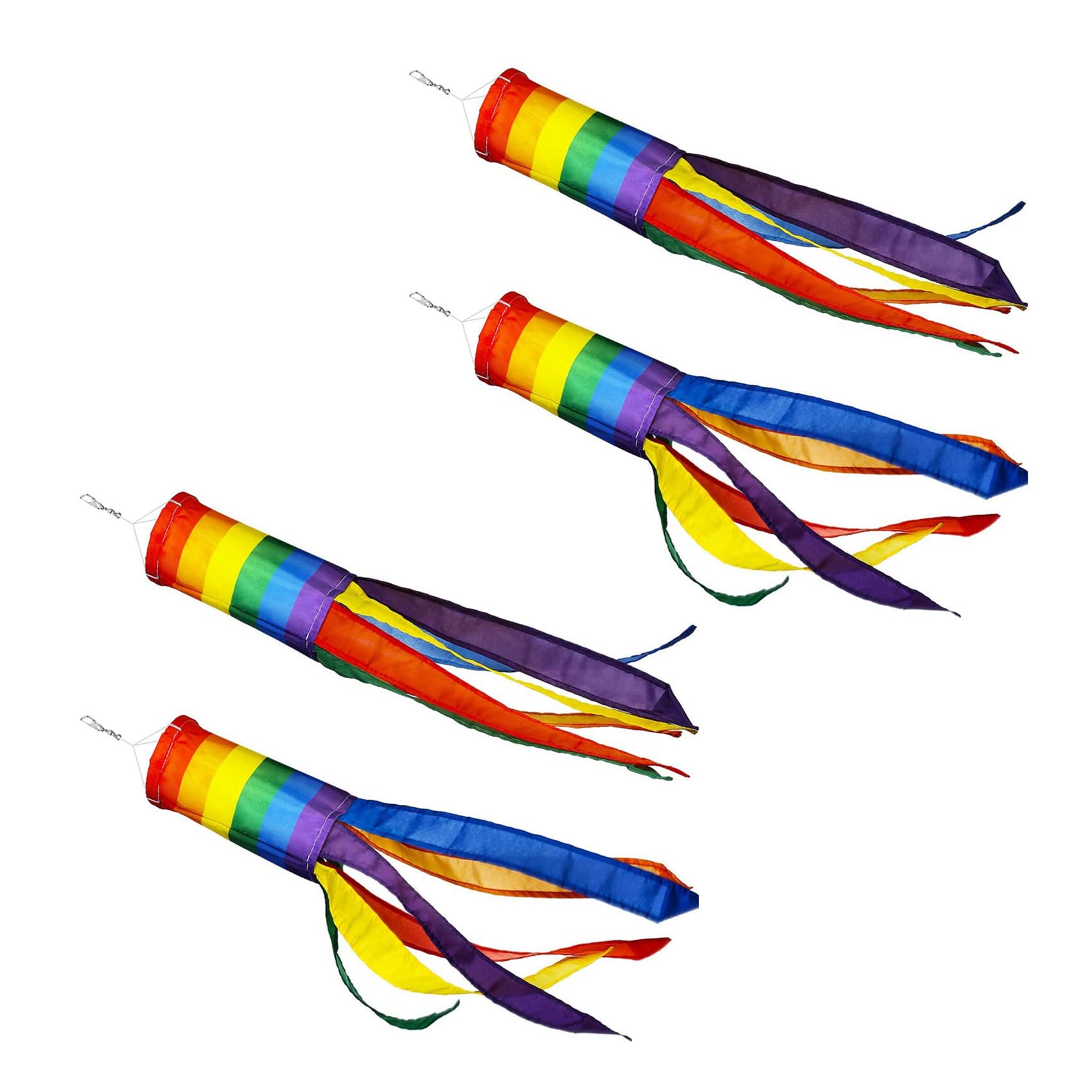 Wlauqueta 4 x Colourful Windsock Decoration Windsock for Outdoor Hanging