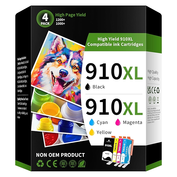 HP 910XL 彩色墨盒组合装，兼容Officejet Pro 8010/8020/8025/8028/8030打印机