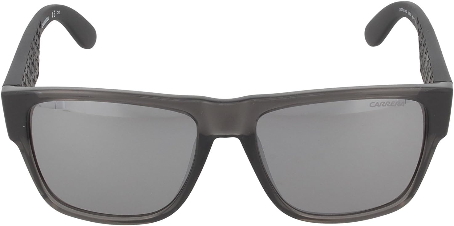Carrera Sunglasses (Safilo Group) CA5002/S Rectangular Sunglasses, Gray Camel Gray & Black Mirror, 55 mm