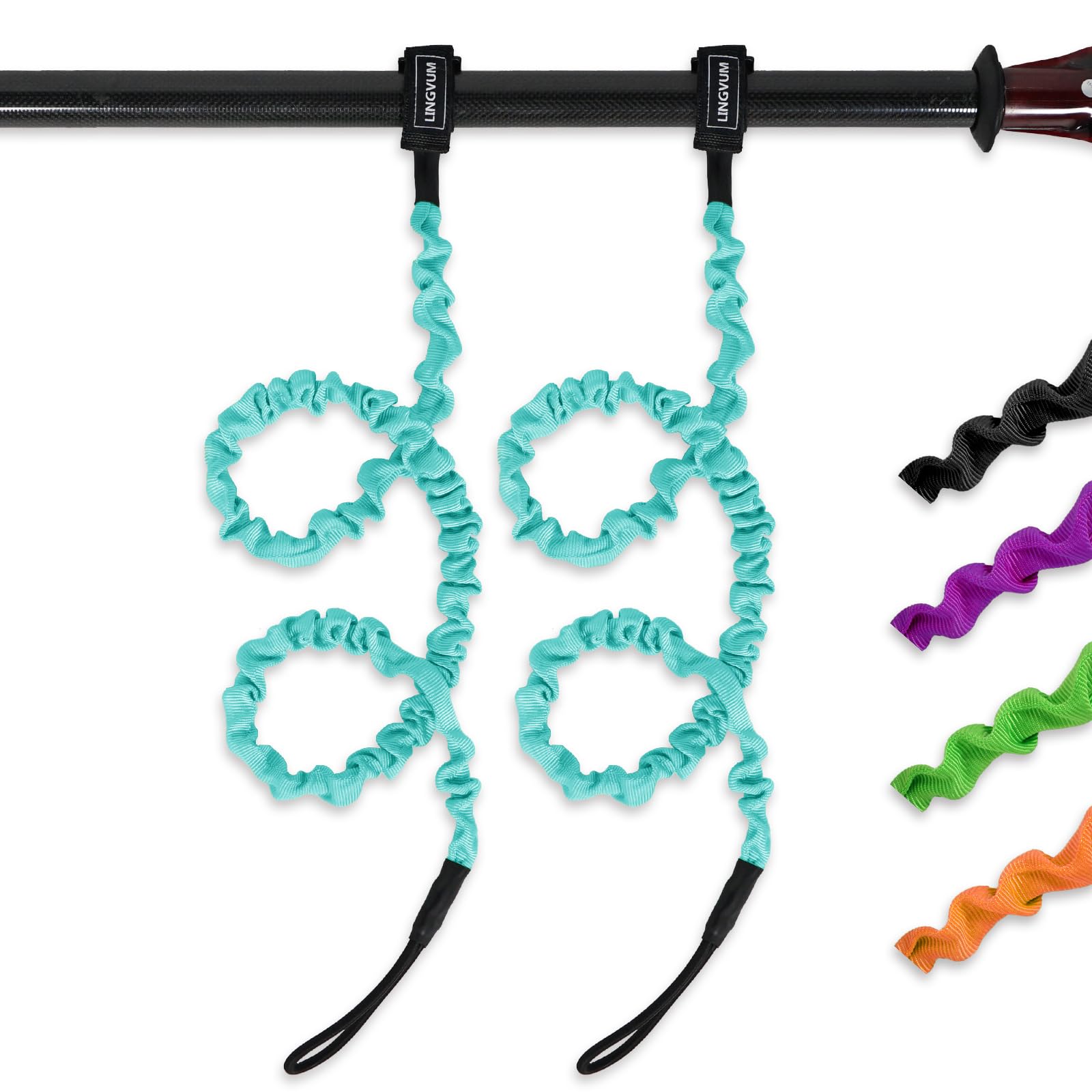 LINGVUM Kayak Paddle Leash Stretchable Paddle Strap Coiled Lanyard Rope for Kayaking Canoing Boating, Fishing Poles Rods, Kayak Paddle Accessories