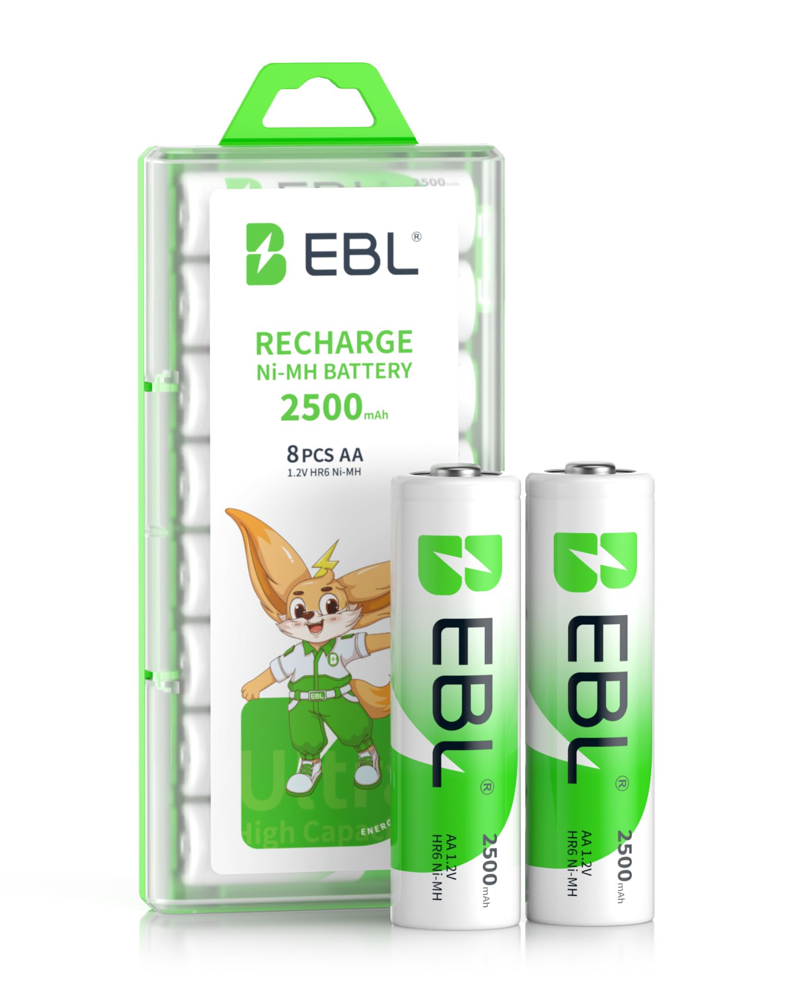 EBL 単3電池 充電式 8本セット 大容量2500mAh長持ち ニッケル水素充…
