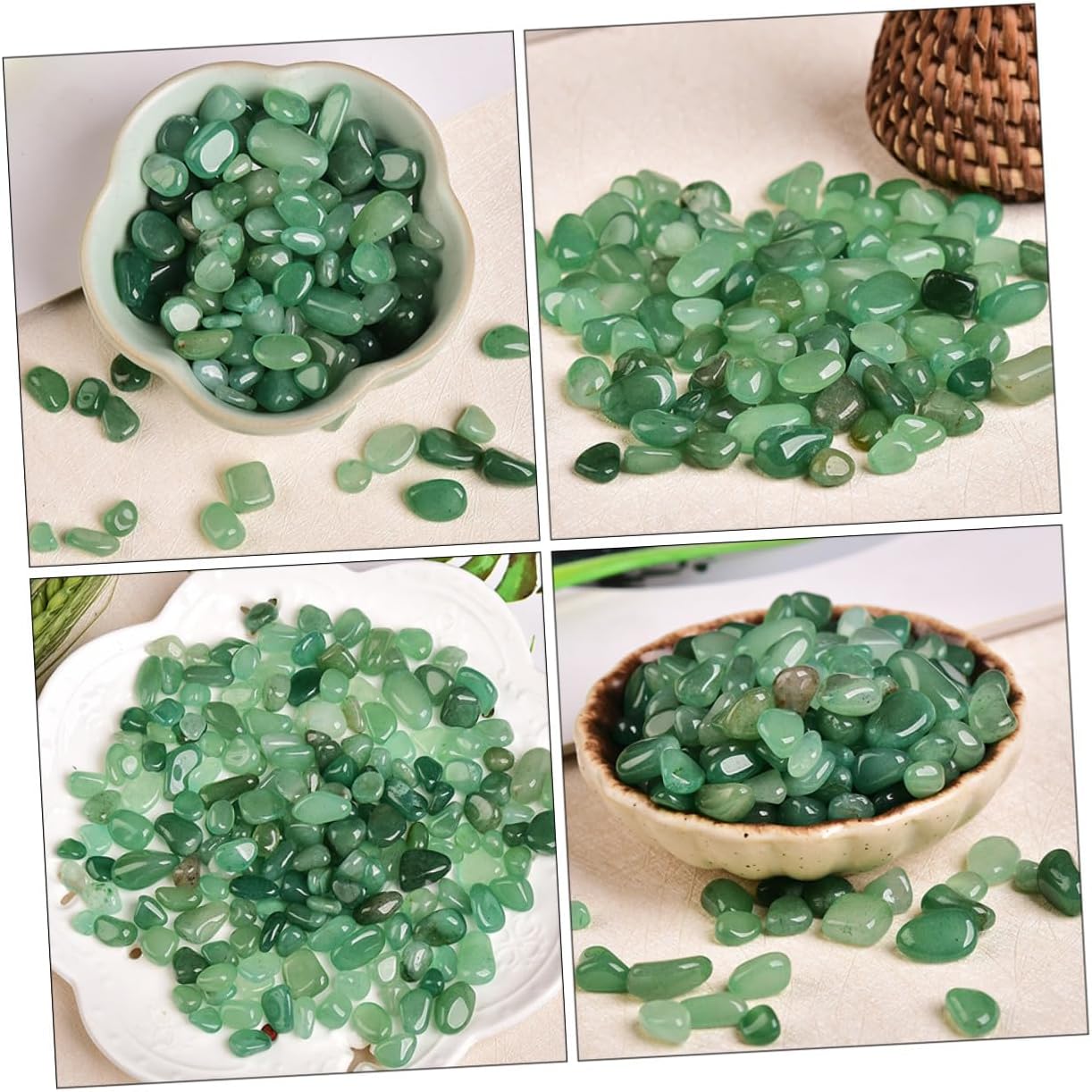 YARNOW Natural Dendritic Jade Aquarium Gravel Stones 7-9mm Bulk Decorative Fish Tank Rocks for Aquarium Landscaping and Terrarium Décor, 2lb Pack