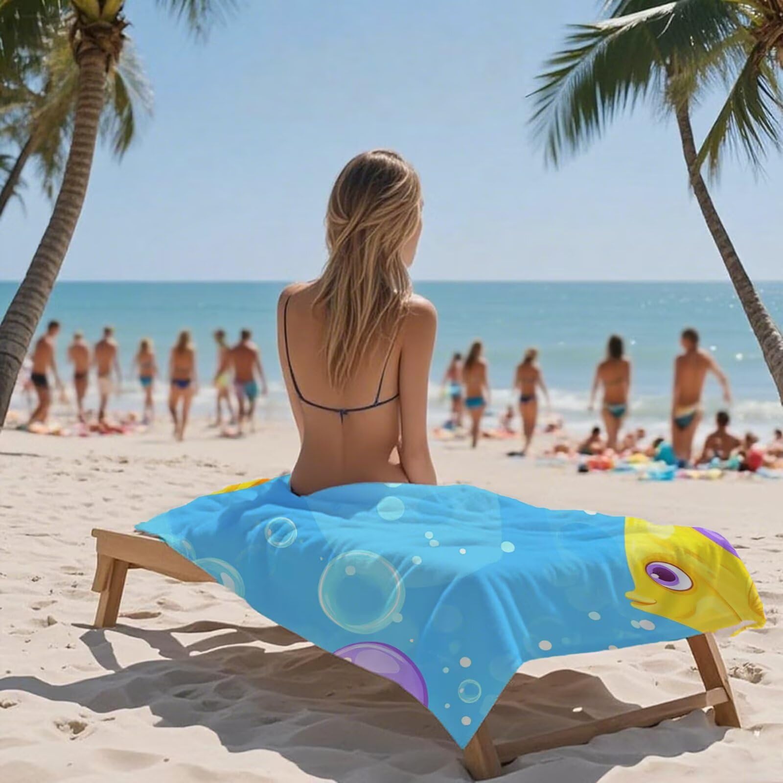 Ręcznik plażowy, niebieski, ręcznik z mikrofibry, ręcznik kąpielowy, duży 100 x 200, ręcznik do sauny, 2 sztuki, koc plażowy, bez piasku, super chłonny ręcznik sportowy, ręcznik do pływania, dla
