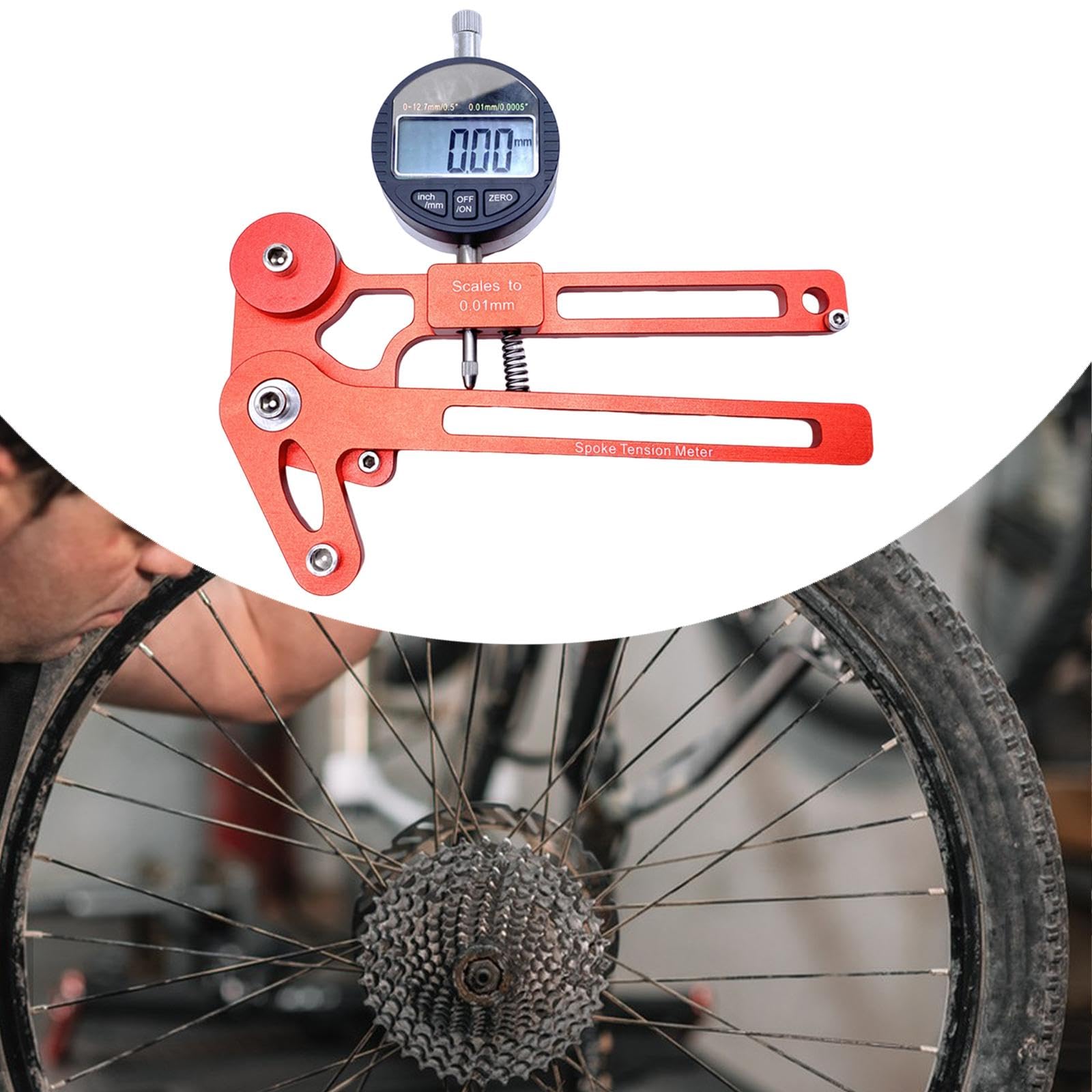 kowaku Bicycle Electronic Spoke Tension Meter Rim Truing Tool Accessory Repair Tool with Digital Display
