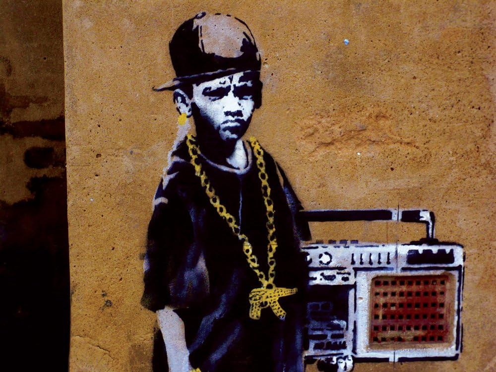 Banksy Air brick Ghetto Blaster XXL Glossy Poster Art Print!