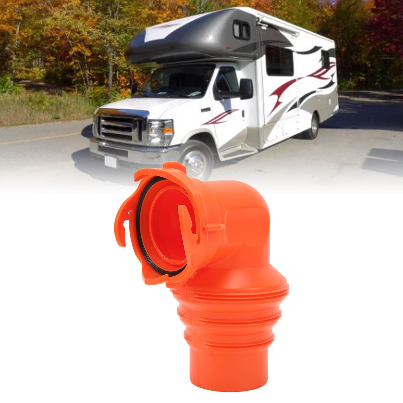 Raccordi per Tubi Fognari per Camper, Gomito per Tubo Fognario per Camper con Coperchio 90 Gradi Installazione Semplice Connettore per Tubo Fognario Adatto per Tubo Fognario per Yacht Camper