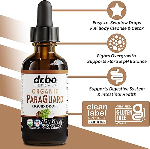 Miniatura 2 de ParaGuard Cleanse Liquid Organic Detox - Suplemento orgánico de fórmula de protección intestinal para humanos con nuez negra ajenjo y tintura de